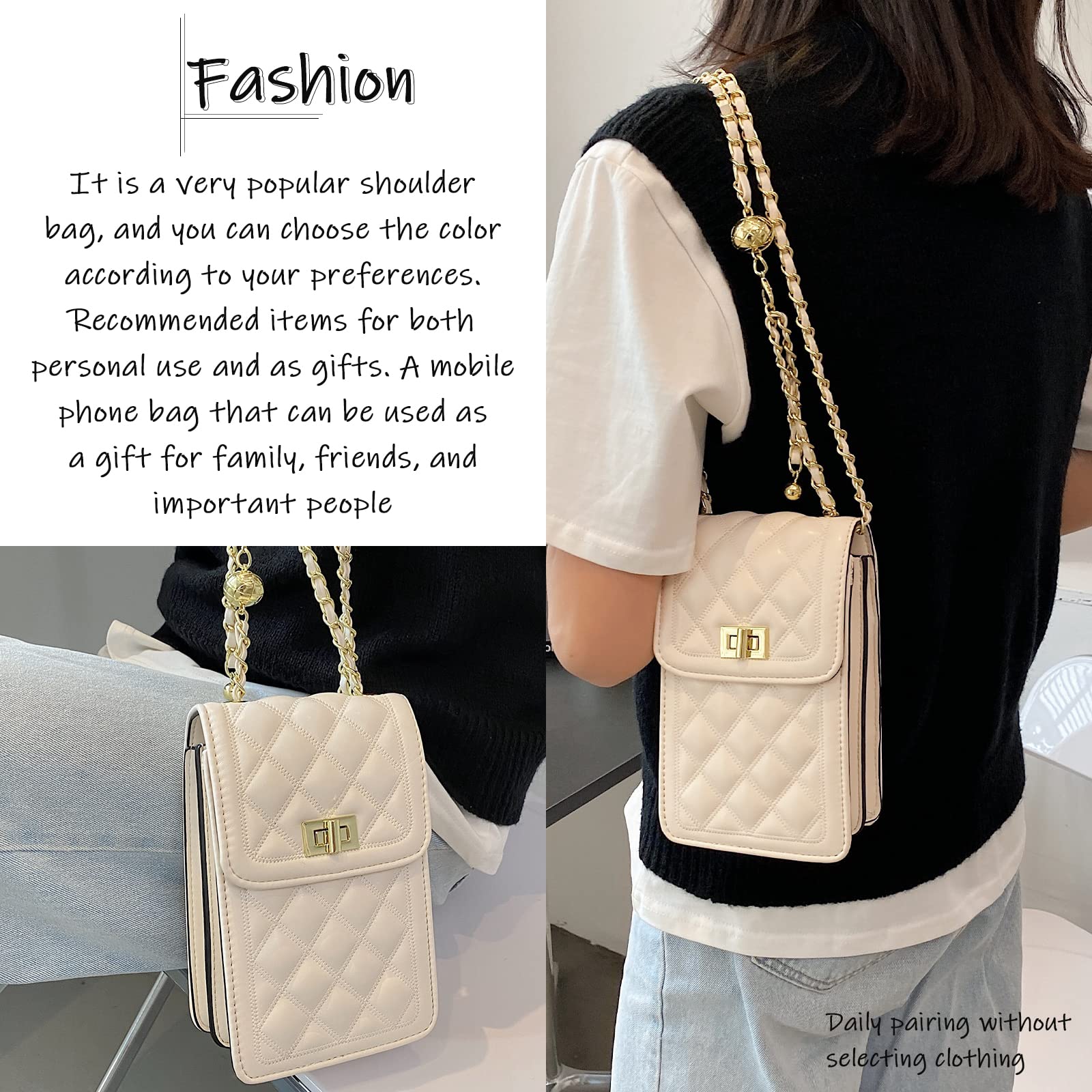 FSD.WG Women's Small Crossbody Leather Phone Purse - Mini Messenger Shoulder Bag with Wallet - Perfect for Travel, Shopping & Everyday Use