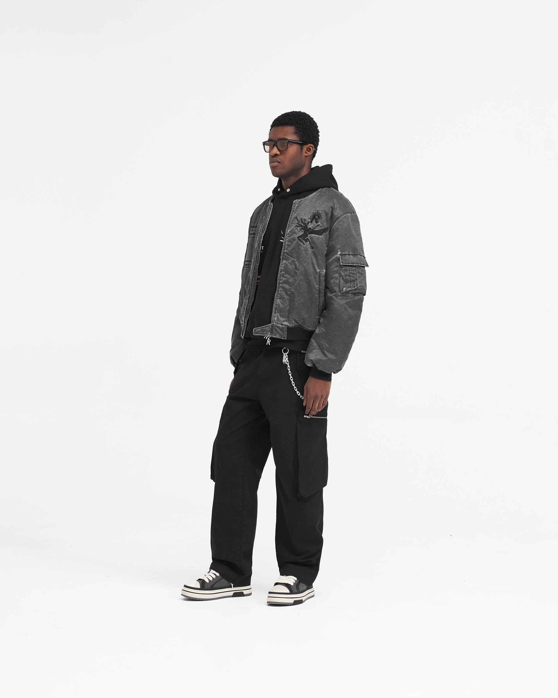 Icarus Flight Bomber Jacket - Premium Jet Black Aviator Style Leather Jacket for Men | Perfect for Motorcycle Riding, Casual Outfits & Night Out