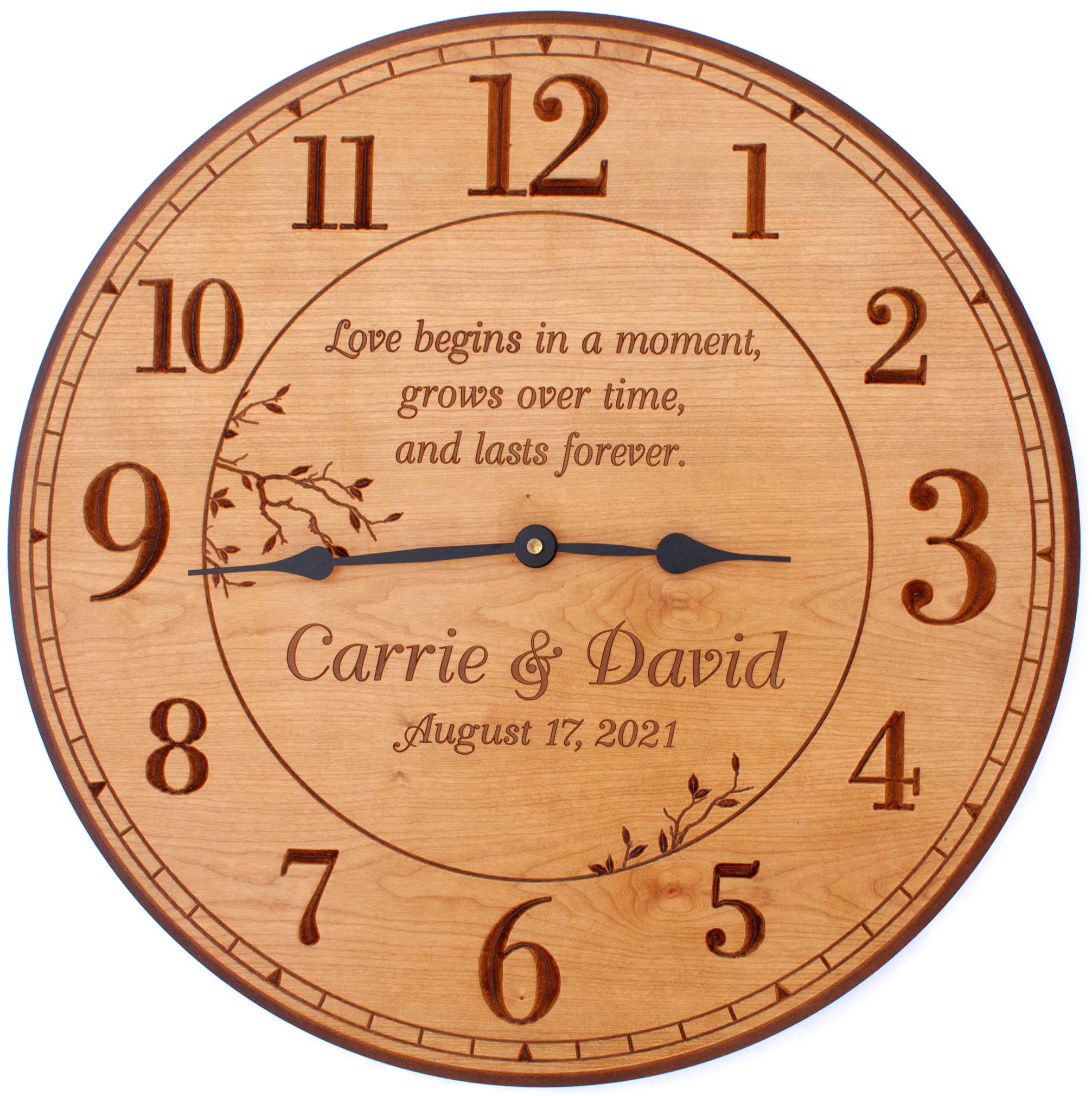 17 Inch Personalized Wall Clock - Custom Anniversary Gift for Home, Office & Decor | Unique Engraved Design for Living Room, Bedroom, Wedding Present