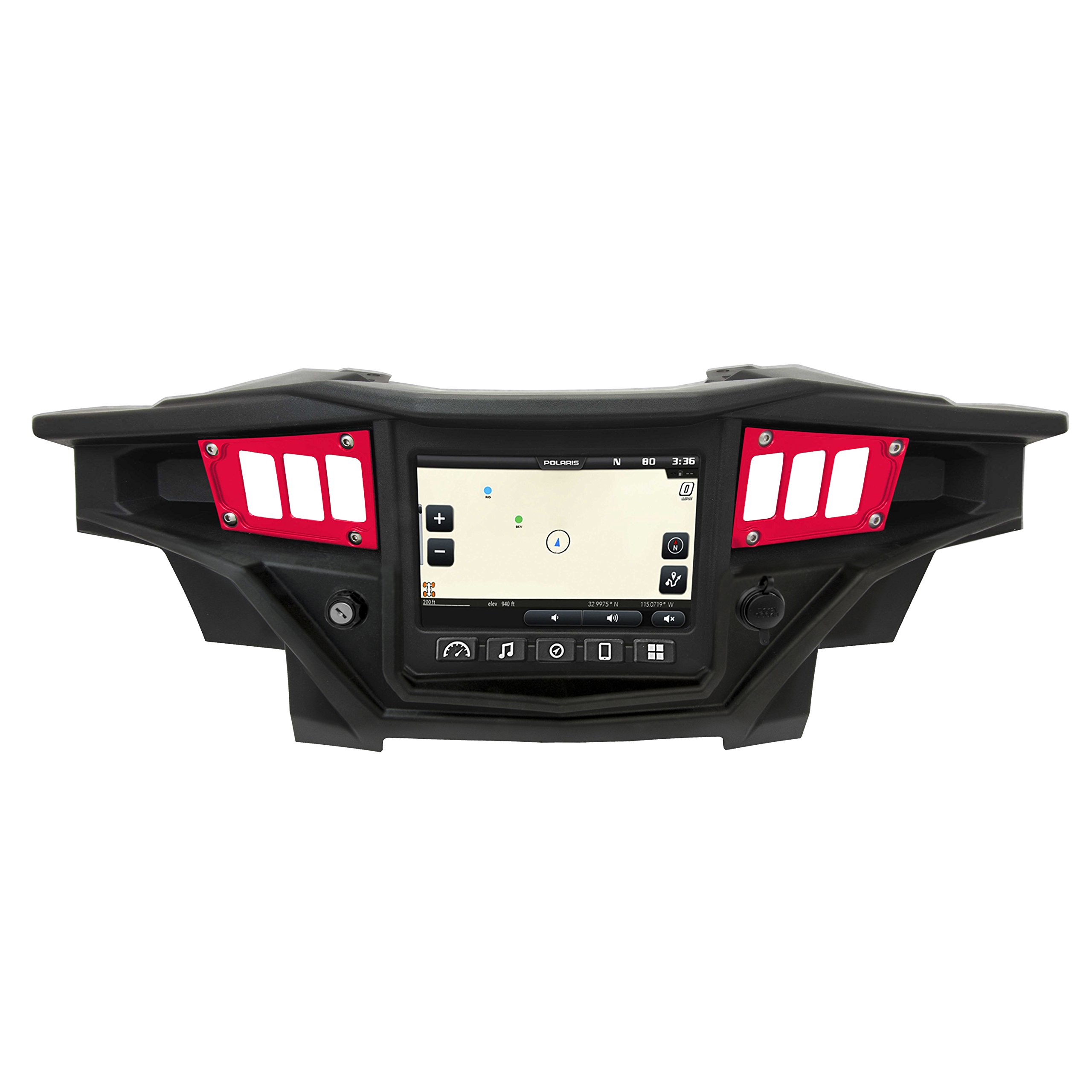 STV Motorsports Custom Switch Dash Panel Plates for 2017-2018 Polaris RZR XP 1000 RIDE COMMAND - Includes 4 Free Laser Switches - 100% Made in USA (Red) - Perfect for Off-Roading, Trail Riding & UTV Accessories Upgrade