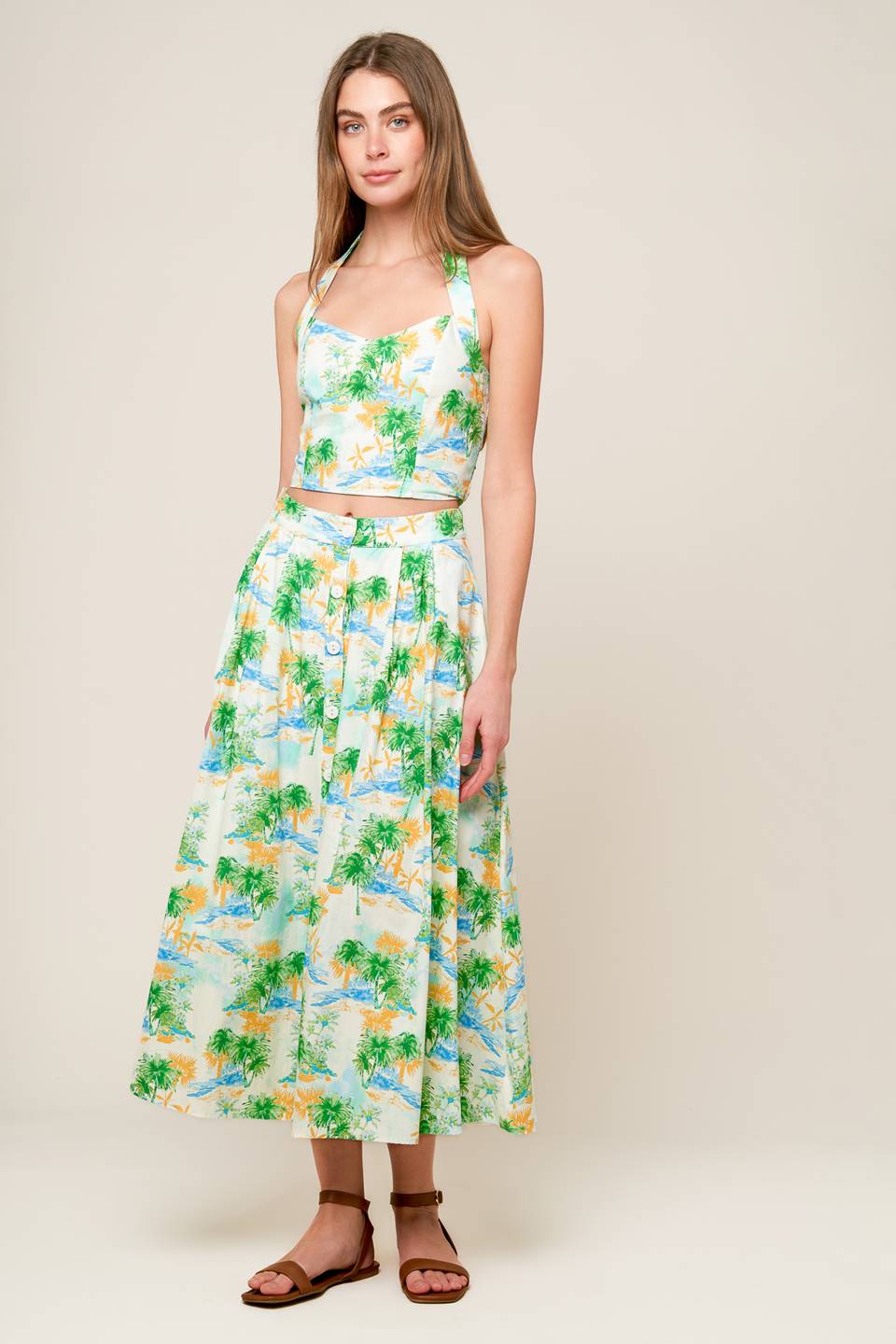 Stylish Green Top & Skirt Set for Women - Perfect for Casual Outings & Summer Fashion