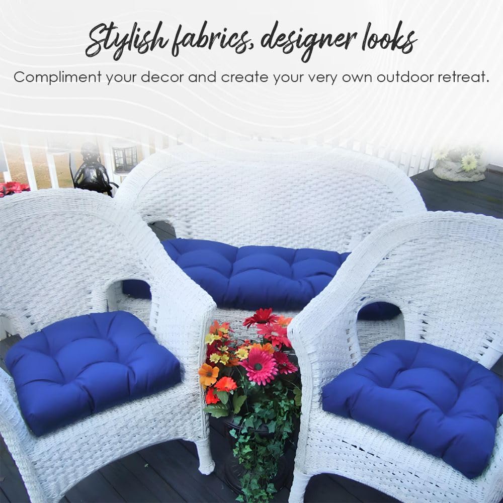 Sunbrella Tufted Wicker Loveseat Cushion 41