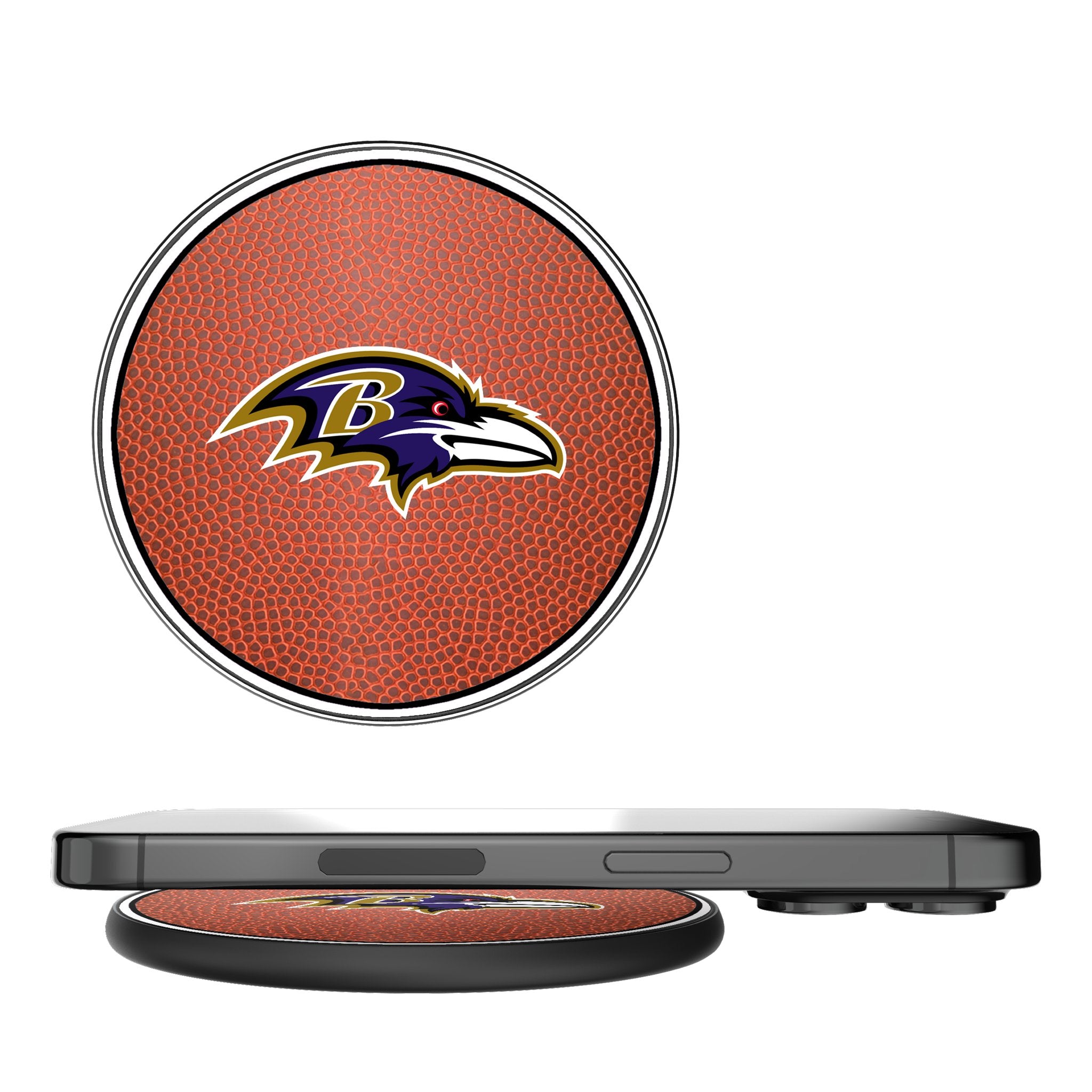 Baltimore Ravens NFL 15W Fast Wireless Charger - Compatible with iPhone, Samsung, AirPods - Perfect for Home, Office & Game Day