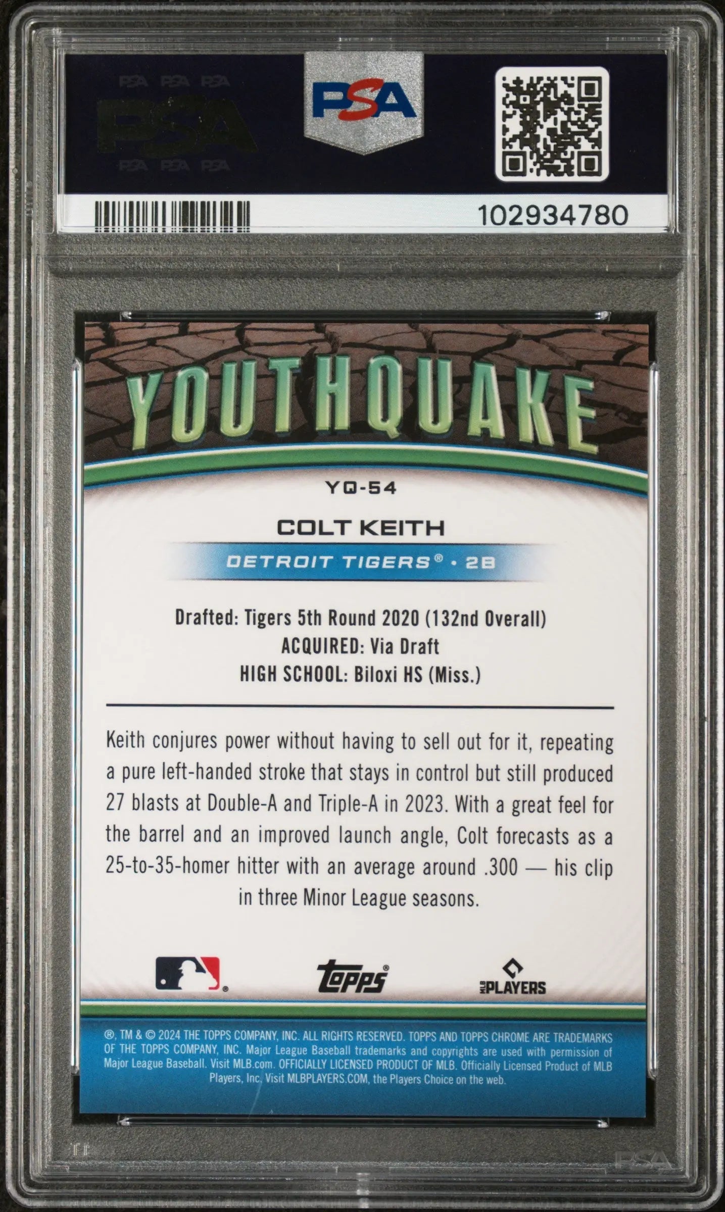 2024 Topps Chrome Colt Keith RC Youthquake Orange Refractor PSA 10 /25 - Rare Baseball Trading Card for Collectors & Investors - Perfect for Display Cases, Sports Memorabilia Collections & Gift Giving