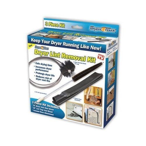 Dryer Max Lint Removal Kit 3-Piece Set - Efficient Lint Trap Cleaner for Dryer Vent & Duct - Prevent Fire Hazards & Improve Dryer Performance (For Home Laundry, Apartment, RV Use)