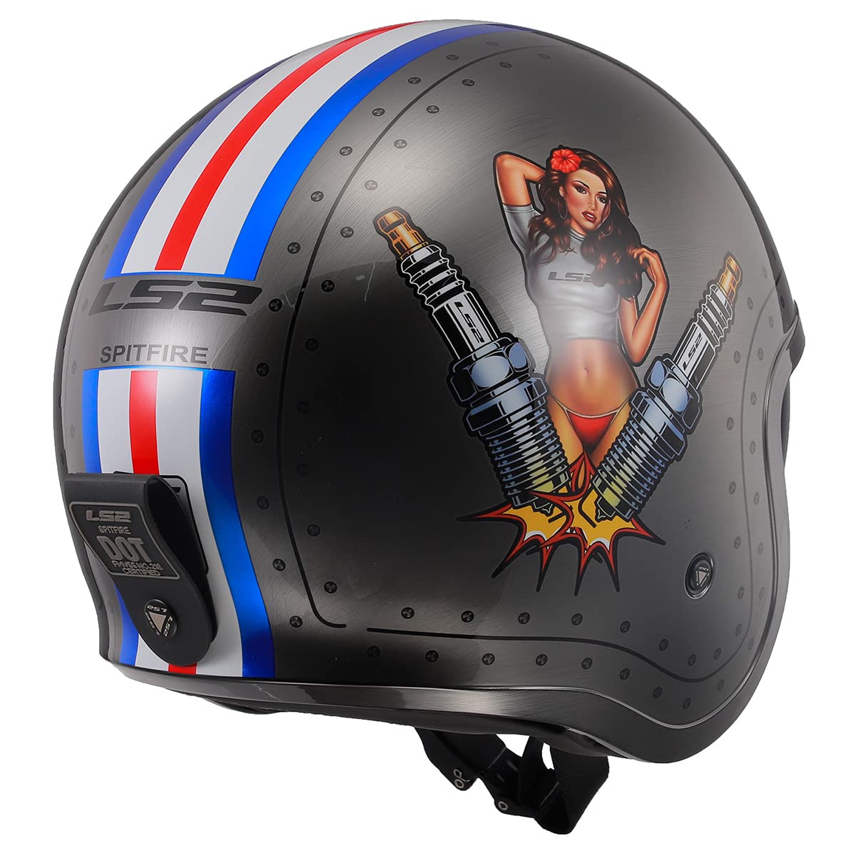 LS2 Open Face Spitfire Motorcycle Helmet - DOT Certified Lightweight Street Bike Helmet for Men & Women - Perfect for Cruiser, Scooter, and Urban Riding