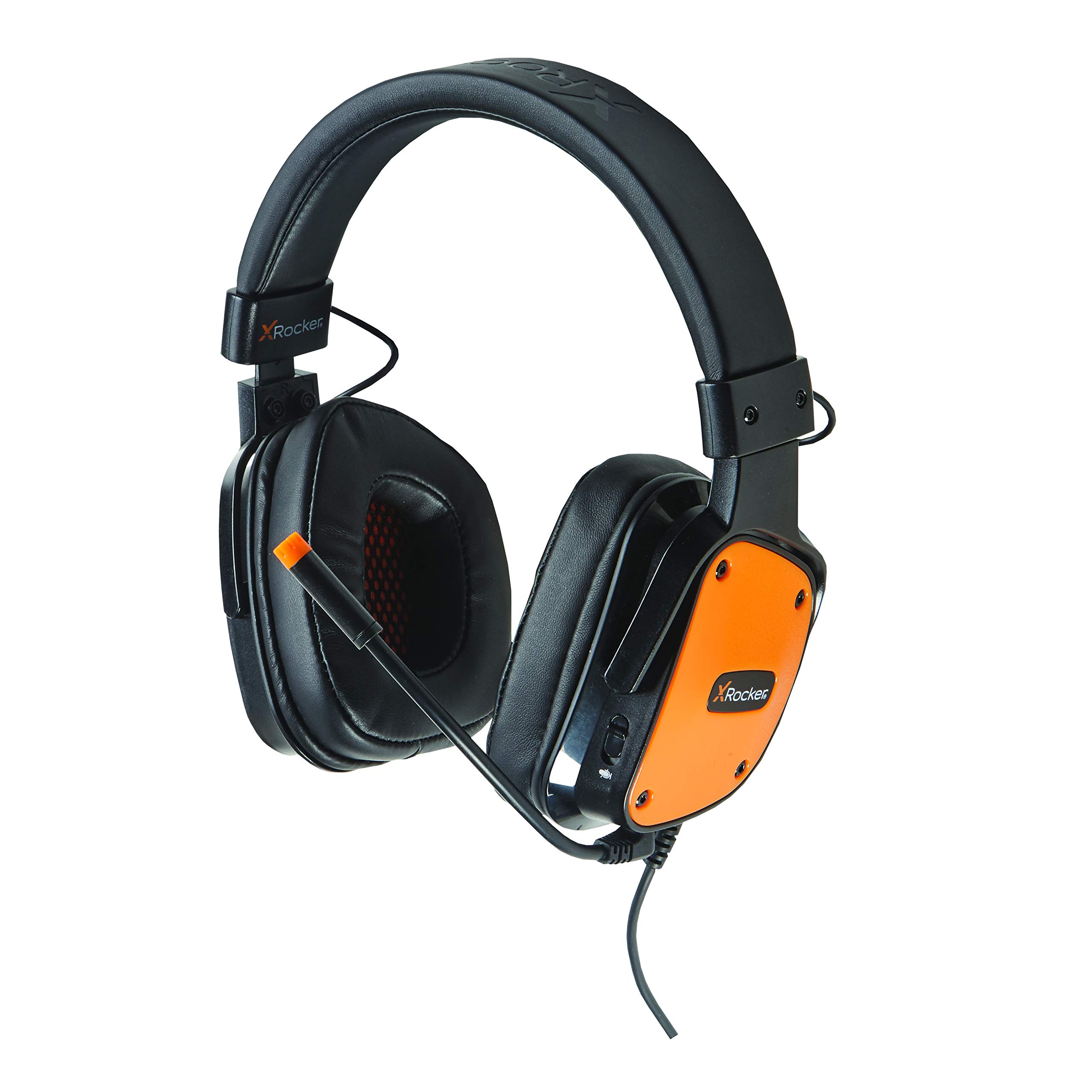 X Rocker Pro Gaming Headset with Microphone - Over-Ear Stereo Headphones for PC, PS5, Xbox & Streaming - Noise Cancelling & Comfortable Ear Cushions (Black/Orange) - Perfect for Esports, Live Streaming & Late-Night Gaming Sessions