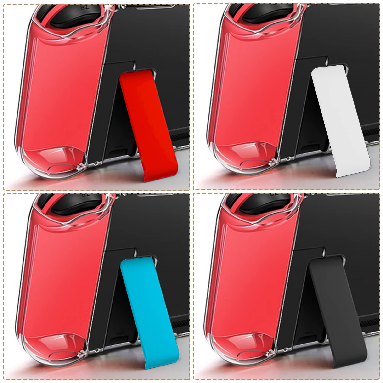 4-Piece Kickstand Replacement for Nintendo Switch - Durable Rear Stand Bracket Compatible with Switch Console - Perfect for Gaming, Travel & Hands-Free Play