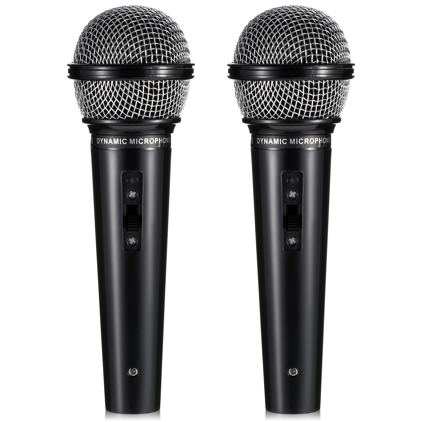 Prasacco 2-Pack Realistic Fake Microphone Toy for Kids - 6.5x2.1 Inch Plastic Karaoke Microphone Prop for Speech Practice, Singing, and Pretend Play - Perfect for Birthday Parties, Talent Shows & Home Performances