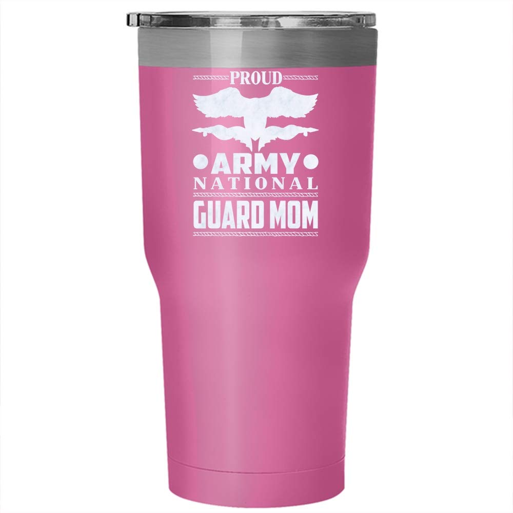 30 oz Stainless Steel Army National Guard Mom Tumbler - Insulated Travel Mug for Coffee & Tea, Leak-Proof Pink Cool Mom Cup - Perfect for Military Moms, Work Commute & Outdoor Adventures
