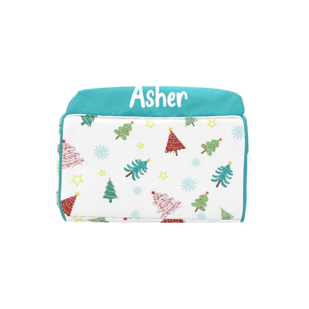 Personalized Christmas Tree Diaper Backpack with Name - Custom Travel Nappy Bag for Moms | Baby Essentials Organizer for Holidays, Outings & Daily Use