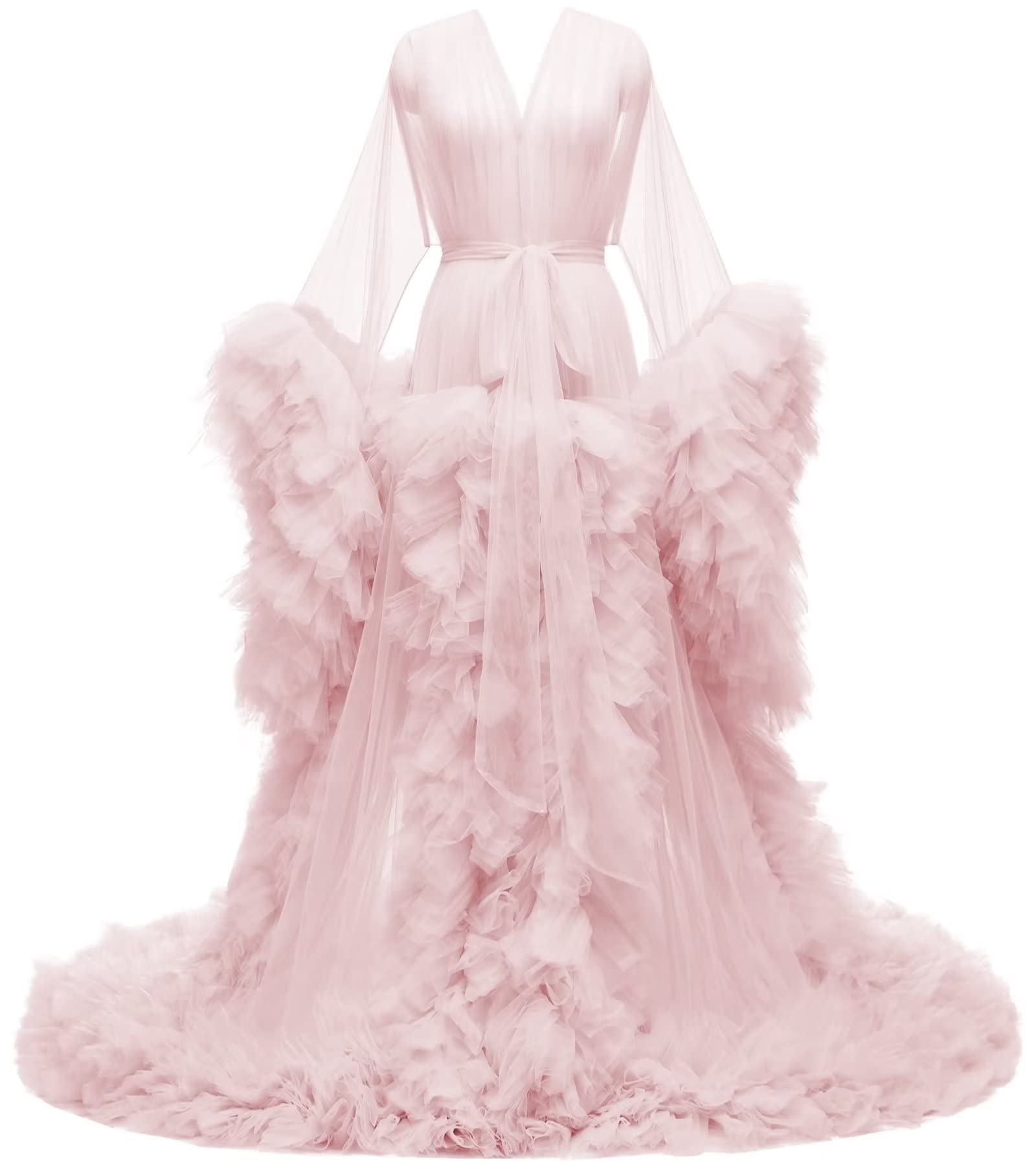 PROMSTAR Elegant Tulle Maternity Dress for Baby Shower, Photoshoot & Wedding - Soft Bridal Robe, Sleepwear & Scarf - Perfect for Maternity Photography, Bridal Showers & Special Occasions