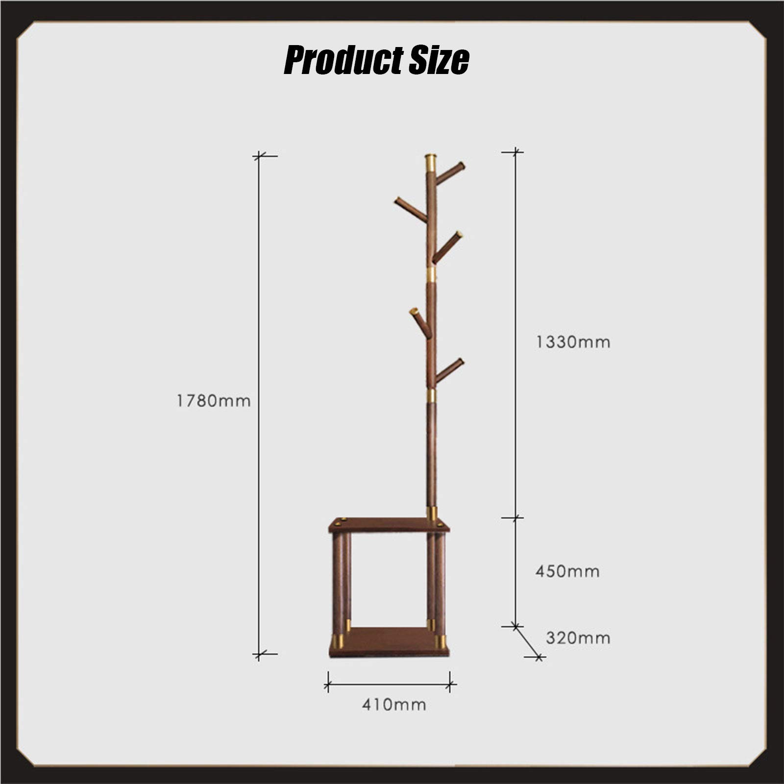 Premium Solid Wood Coat Rack - Multifunctional Bedside Hanger & Shoe Changing Stool - Durable & Stylish Floor Standing Clothes Organizer for Bedroom, Entryway, and Closet Storage