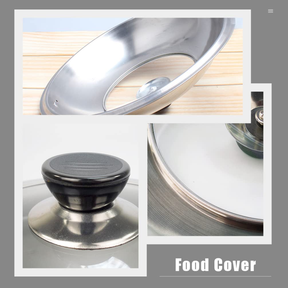 Stainless Steel Universal Pot Lid - Clear View Cookware Cover for Cooking Pans & Food Protection - Durable & Heat Resistant for Stovetop & Kitchen Use