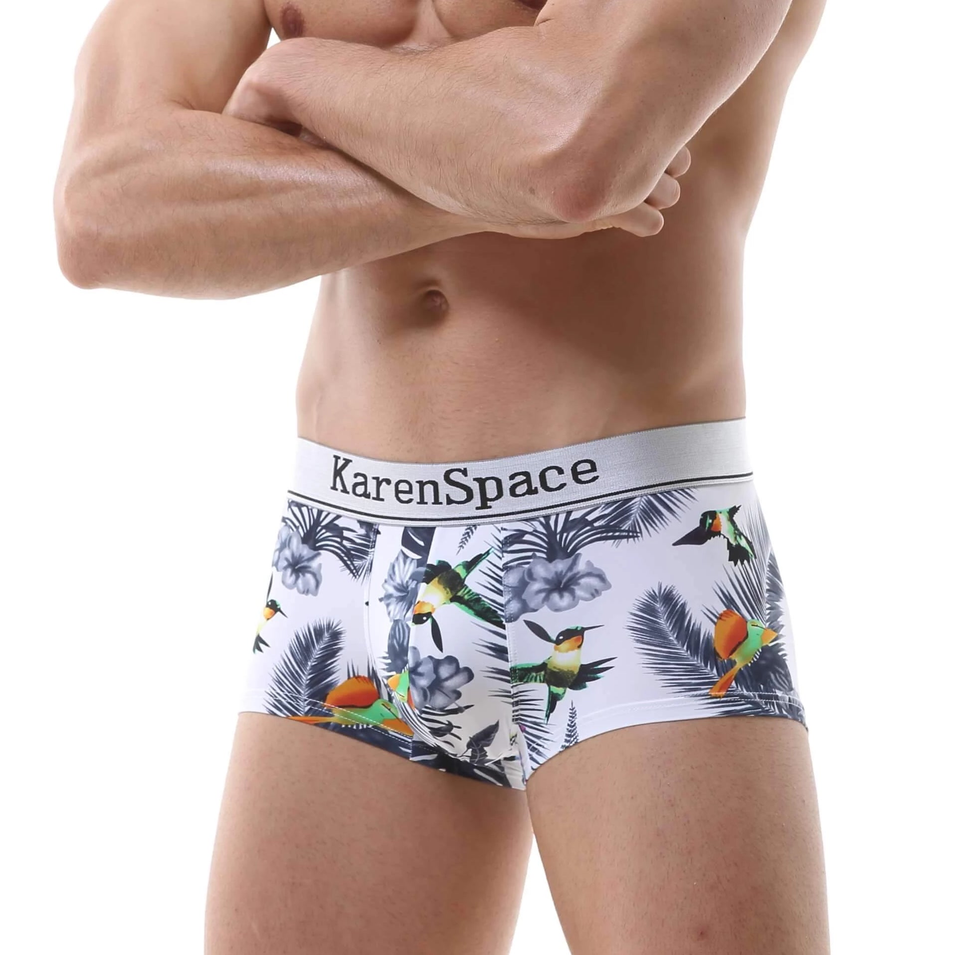 Breathable Tropical Boxer Briefs for Men - Soft & Comfortable Underwear - Perfect for Summer, Travel & Gym