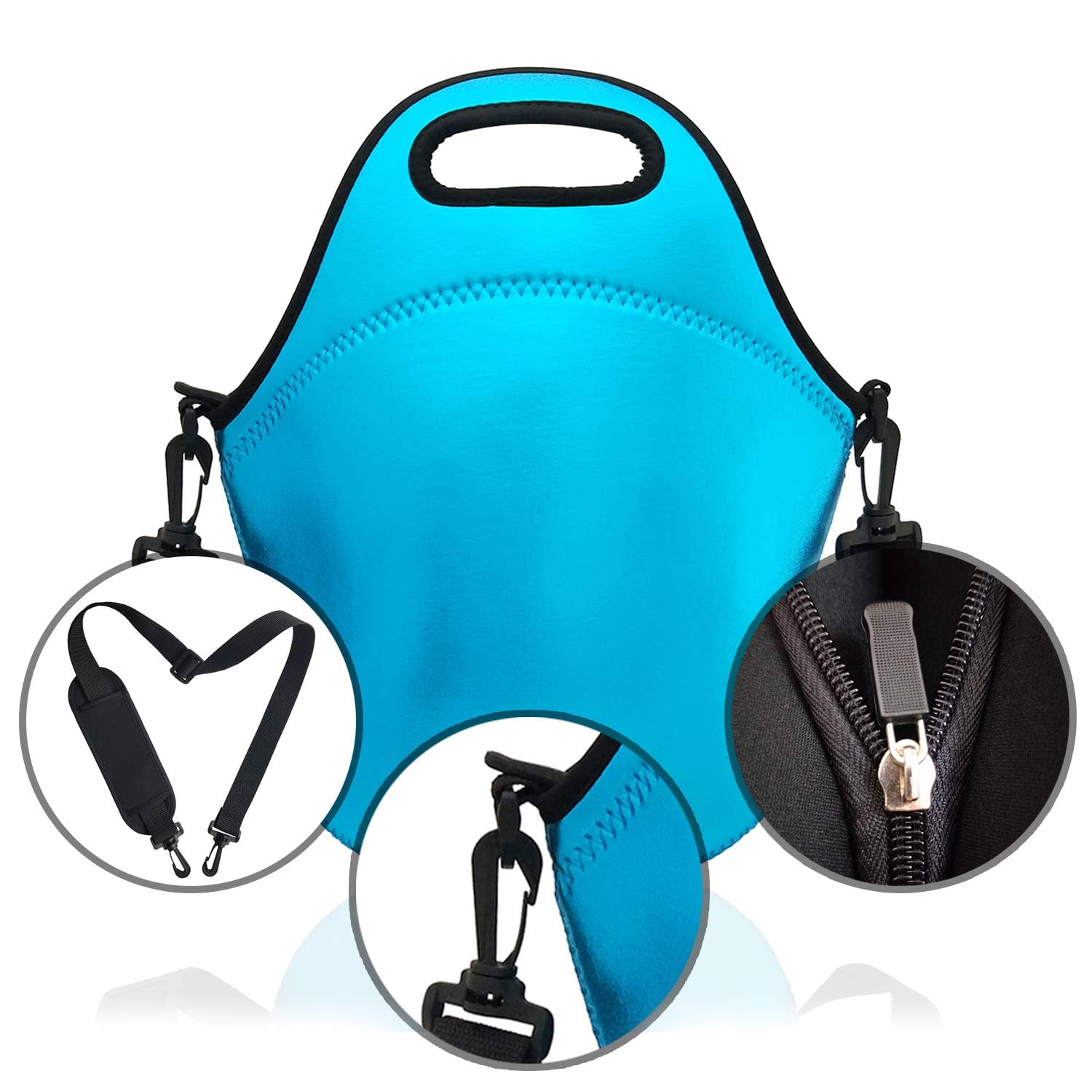 YIDA Insulated Lunch Bag for Work & Travel - Neoprene Cooler Tote for Women & Men - Office, Picnic & Outdoor Meals - Leakproof & Durable (Blue)