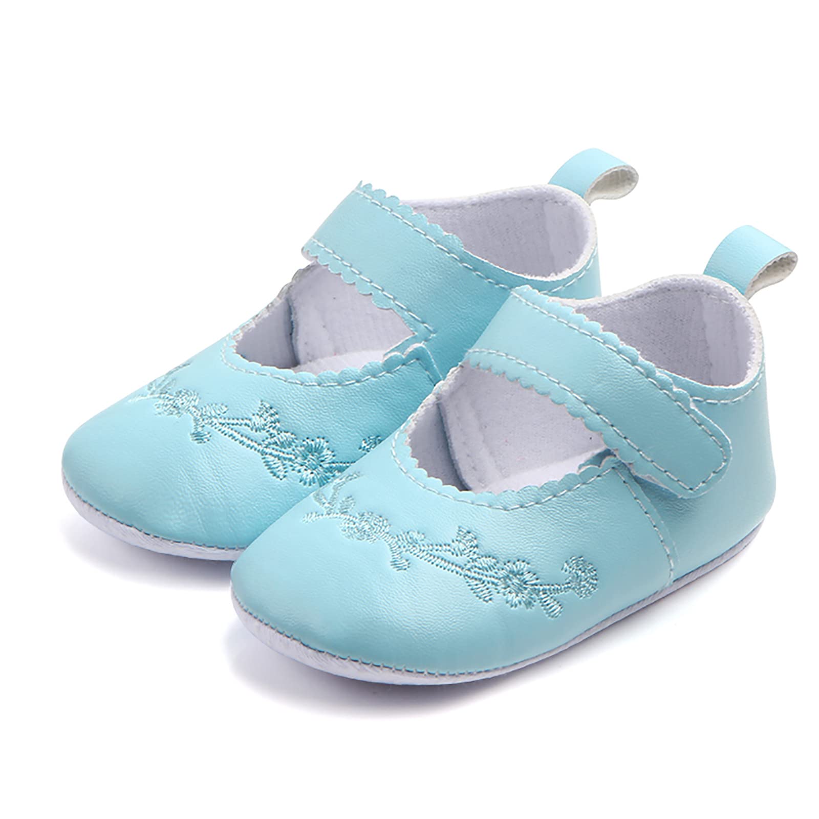 Lykmera Soft Baby Walking Shoes for Infants 0-3 Months - Breathable Toddler First Walkers for Boys & Girls - Cute Princess Style Baby Shoes (Blue) | Perfect for First Steps, Indoor Play & Special Occasions