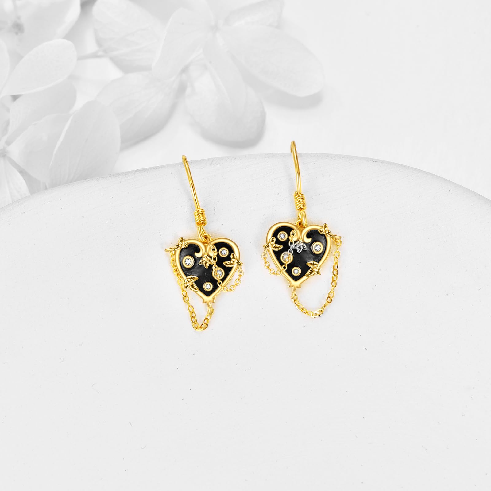 14K Gold Pearl Earrings - Sunflower, Celtic Knot, Cat & Witches Heart Designs | Cultured Freshwater Pearl Jewelry for Women | Perfect Gift for Wife, Girlfriend & Mother's Day | Elegant for Weddings, Parties & Special Occasions