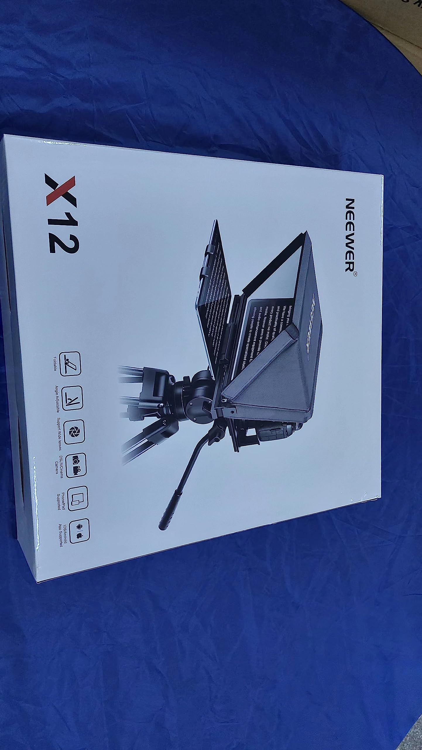 NEEWER X12 Aluminum Teleprompter with RT-110 Bluetooth Remote & Carrying Case - Compatible with iPad, Tablets, Smartphones & DSLR Cameras (Gray) - Perfect for Video Recording, Live Streaming & Presentations