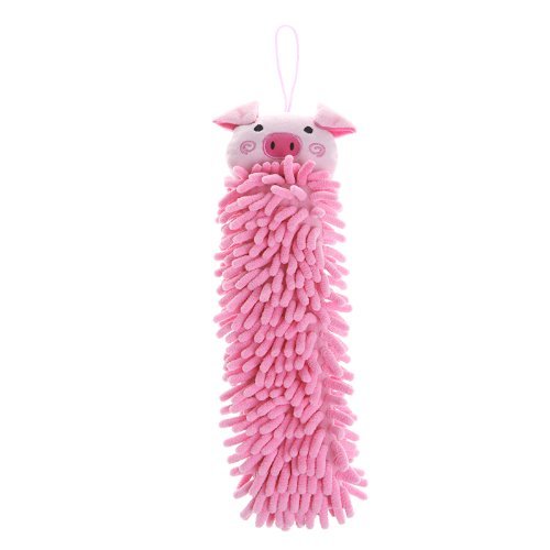 Soft Chenille Hand Towels with Hanging Loops - 5-Piece Microfiber Quick-Dry Towel Set for Kitchen, Bathroom & Kids - Cute Cartoon Animal Design - Perfect for Daily Hand Drying, Guest Bathrooms, and Nursery Decor