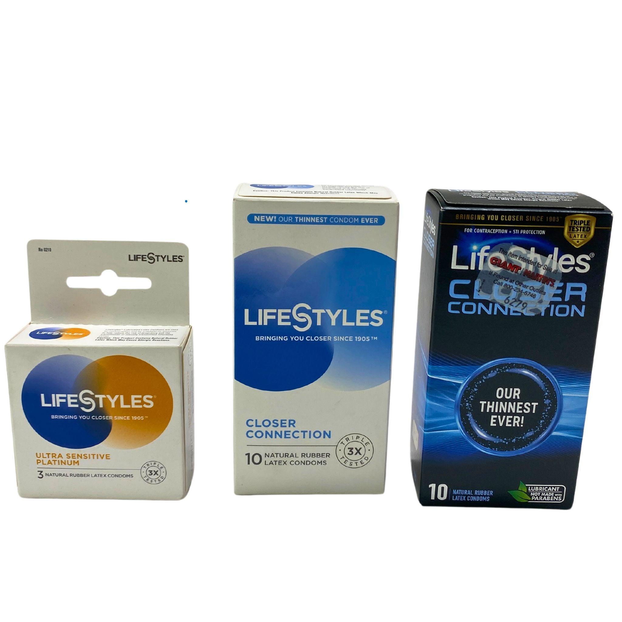 Premium Lifestyles Natural Rubber Latex Condoms - 55 Pack | Ultra Thin & Sensitive for Maximum Protection | Perfect for Safe Sex, Travel & Discreet Protection