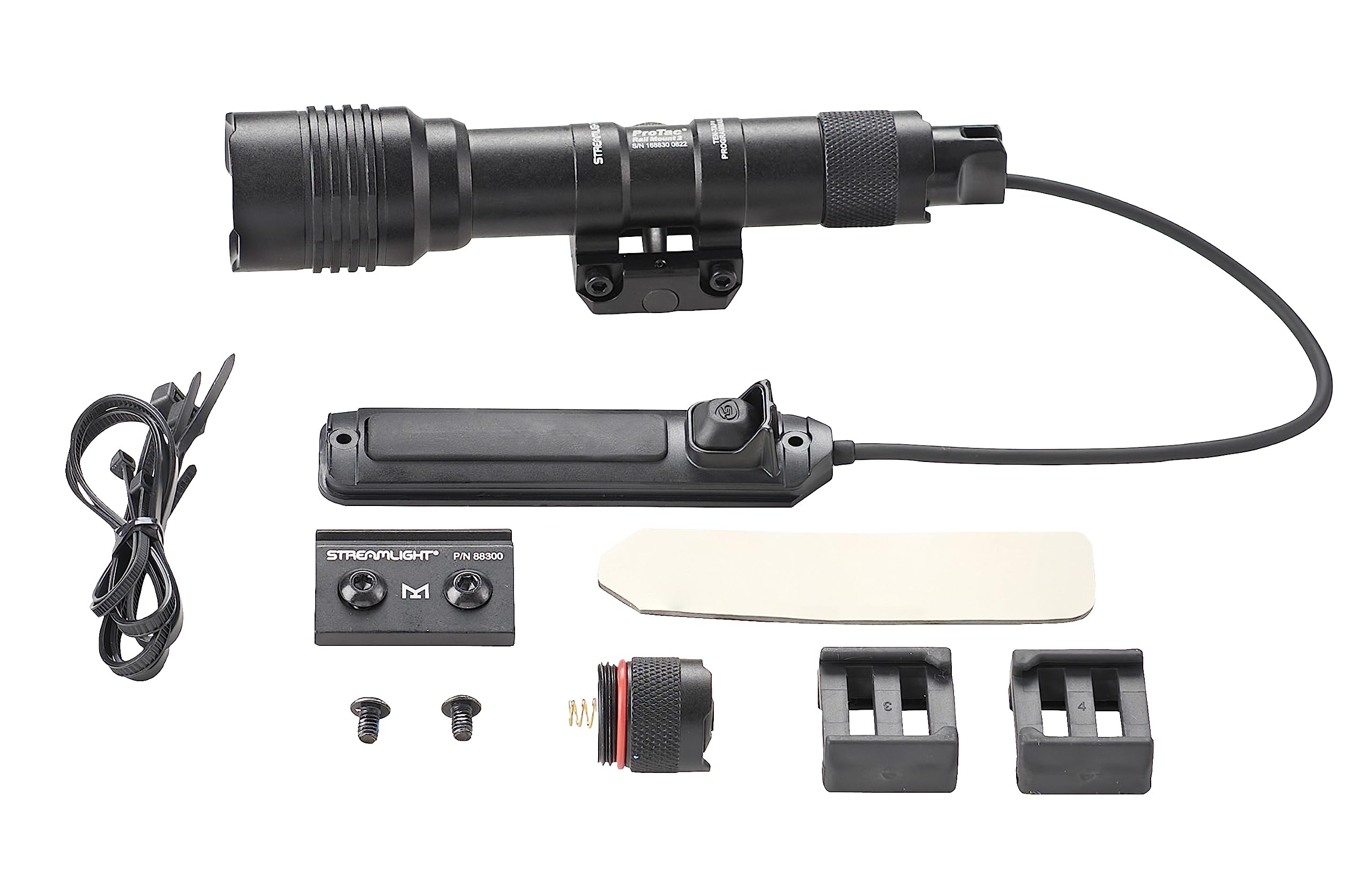 Streamlight 88059 ProTac Rail Mount 2 Tactical Flashlight - 625 Lumen Weapon Light with CR123A Batteries, Pressure Switch & Tail Cap | For AR-15, Shotguns & Firearm Accessories | Hunting, Home Defense & Tactical Use