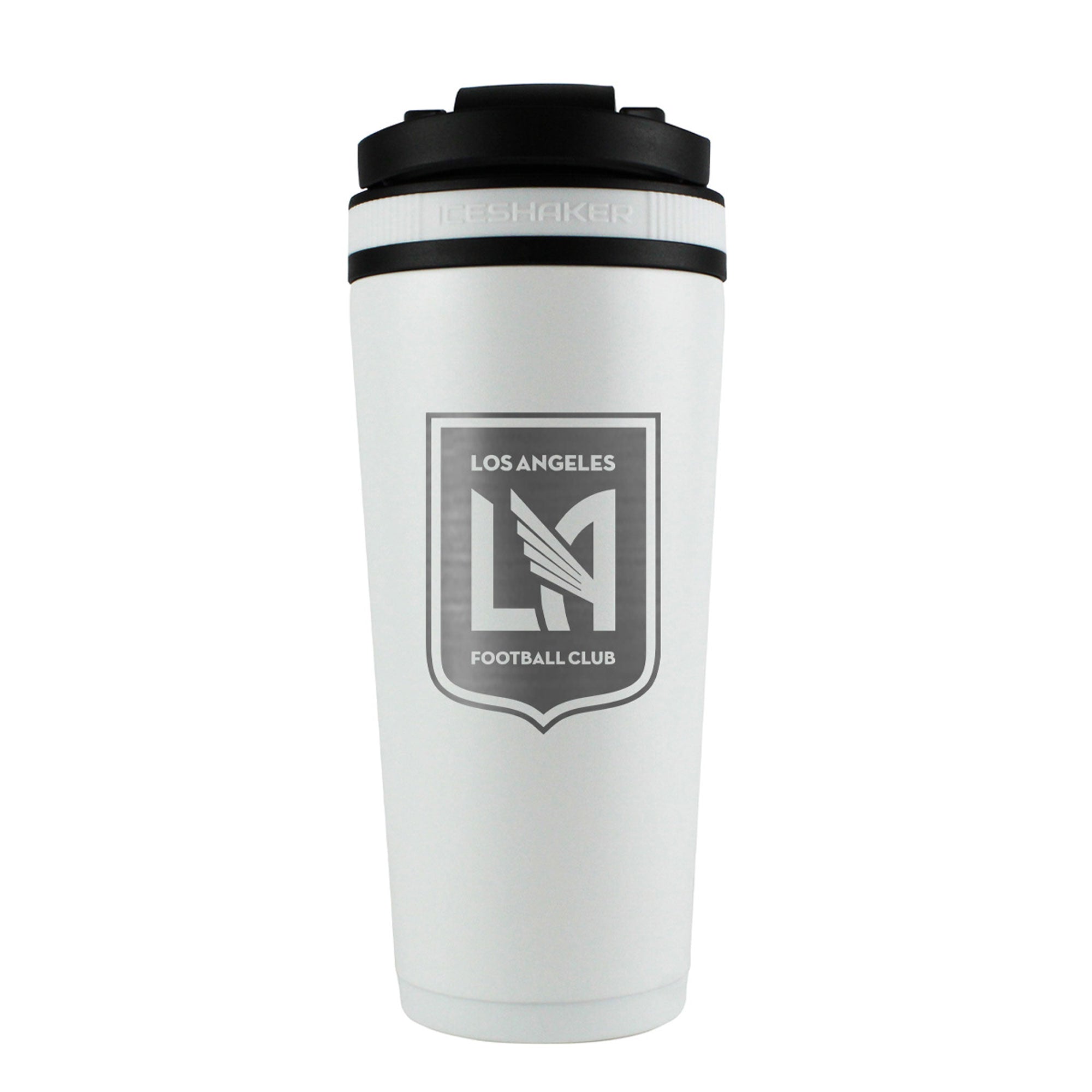 Official Licensed Los Angeles FC 26oz Insulated Stainless Steel Water Bottle with Ice Shaker - White | Perfect for Gym, Sports, Workouts & Outdoor Activities