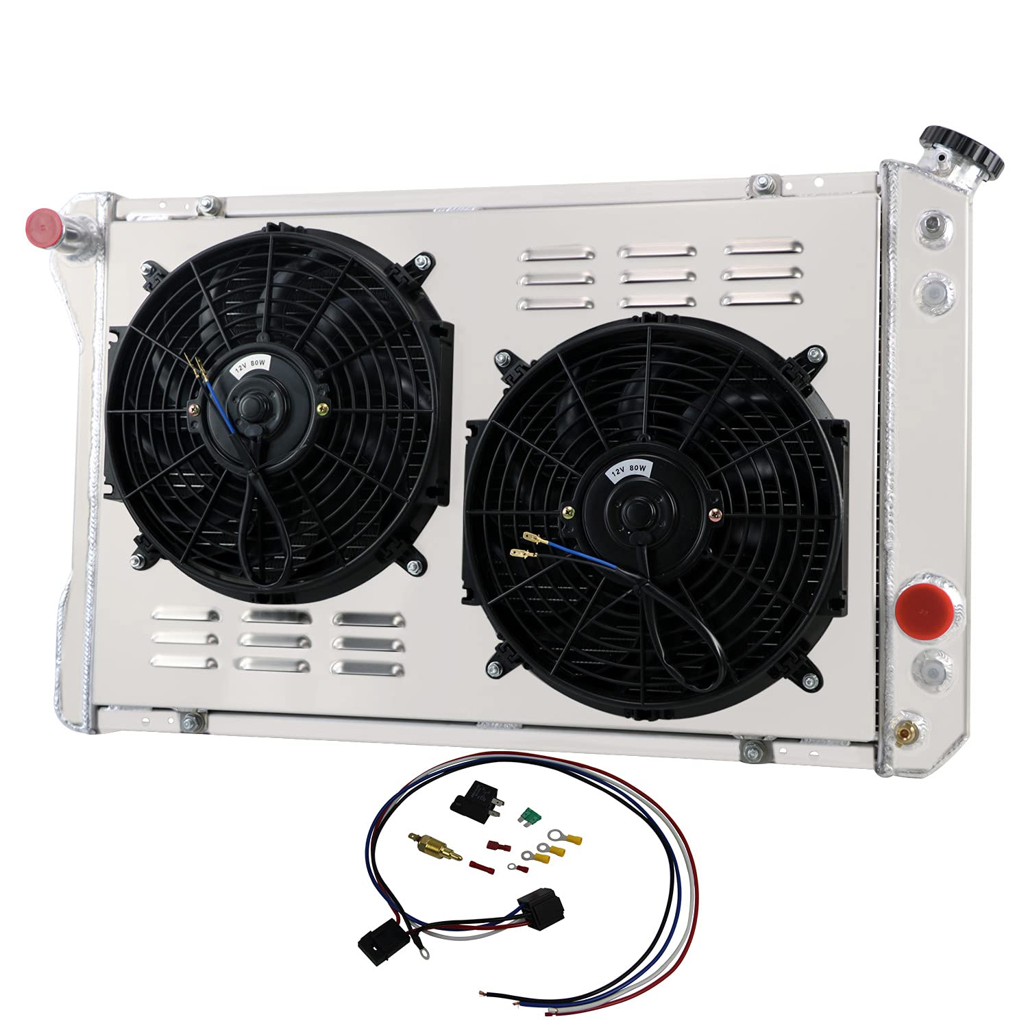 ECMRAD 3-Row Aluminum Radiator with Dual 12