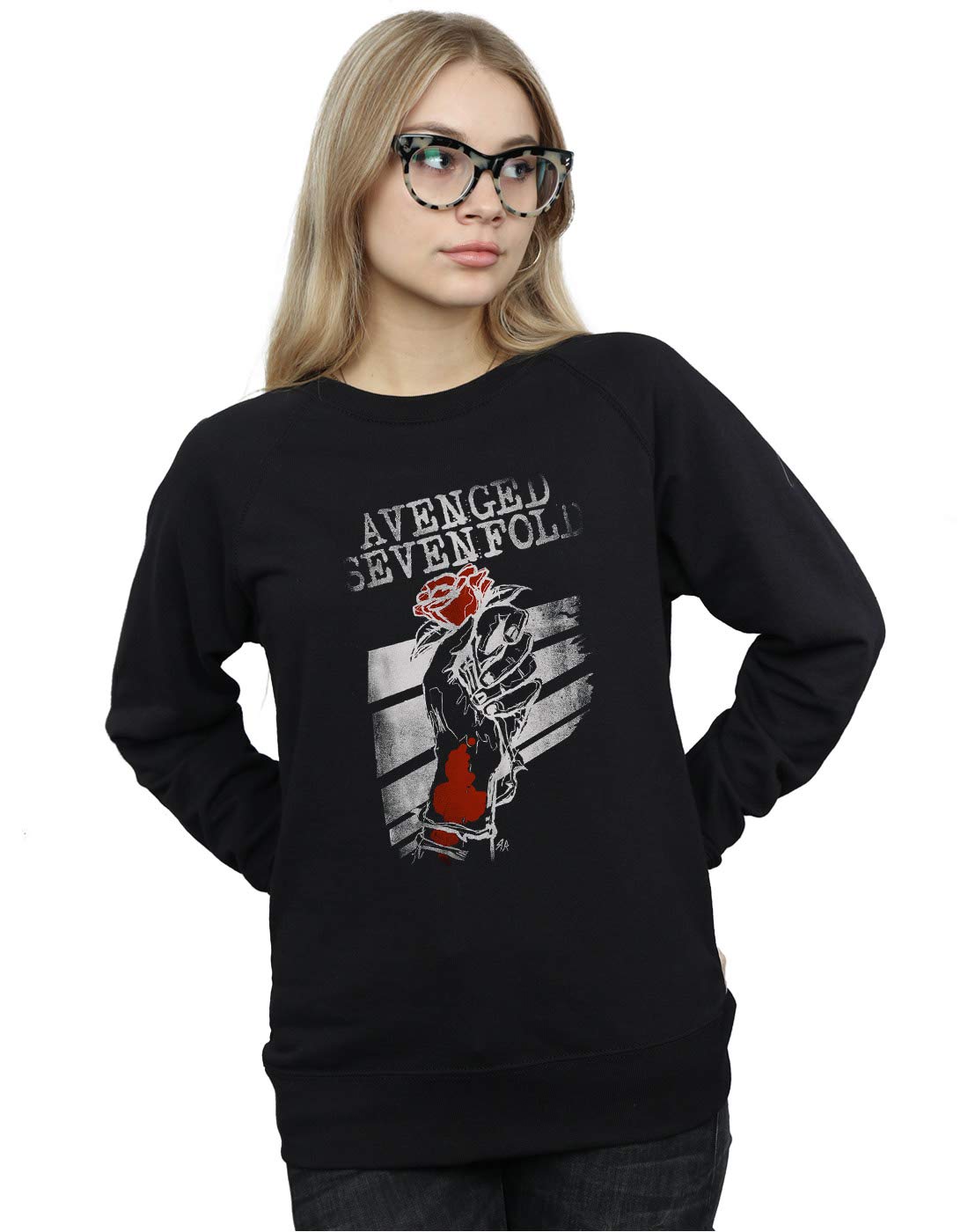 Avenged Sevenfold Women's Rose Print Hoodie - Soft Pullover Sweatshirt for Concerts, Casual Wear & Fan Merchandise