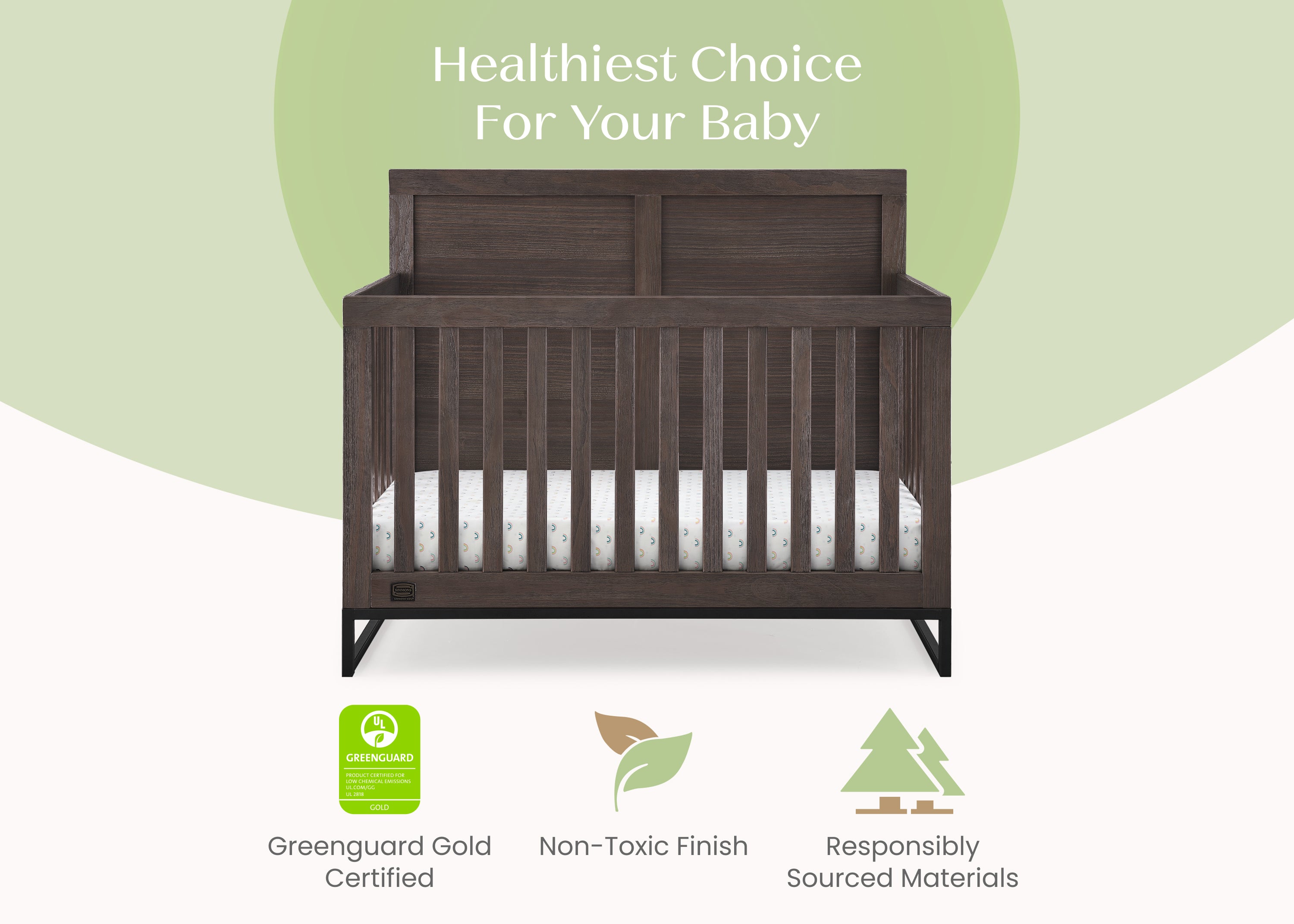 Foundry 6-in-1 Convertible Baby Crib - Toddler Bed, Daybed & Full Size Bed | Nursery Furniture for Boys & Girls | Perfect for Newborn to Teen Years