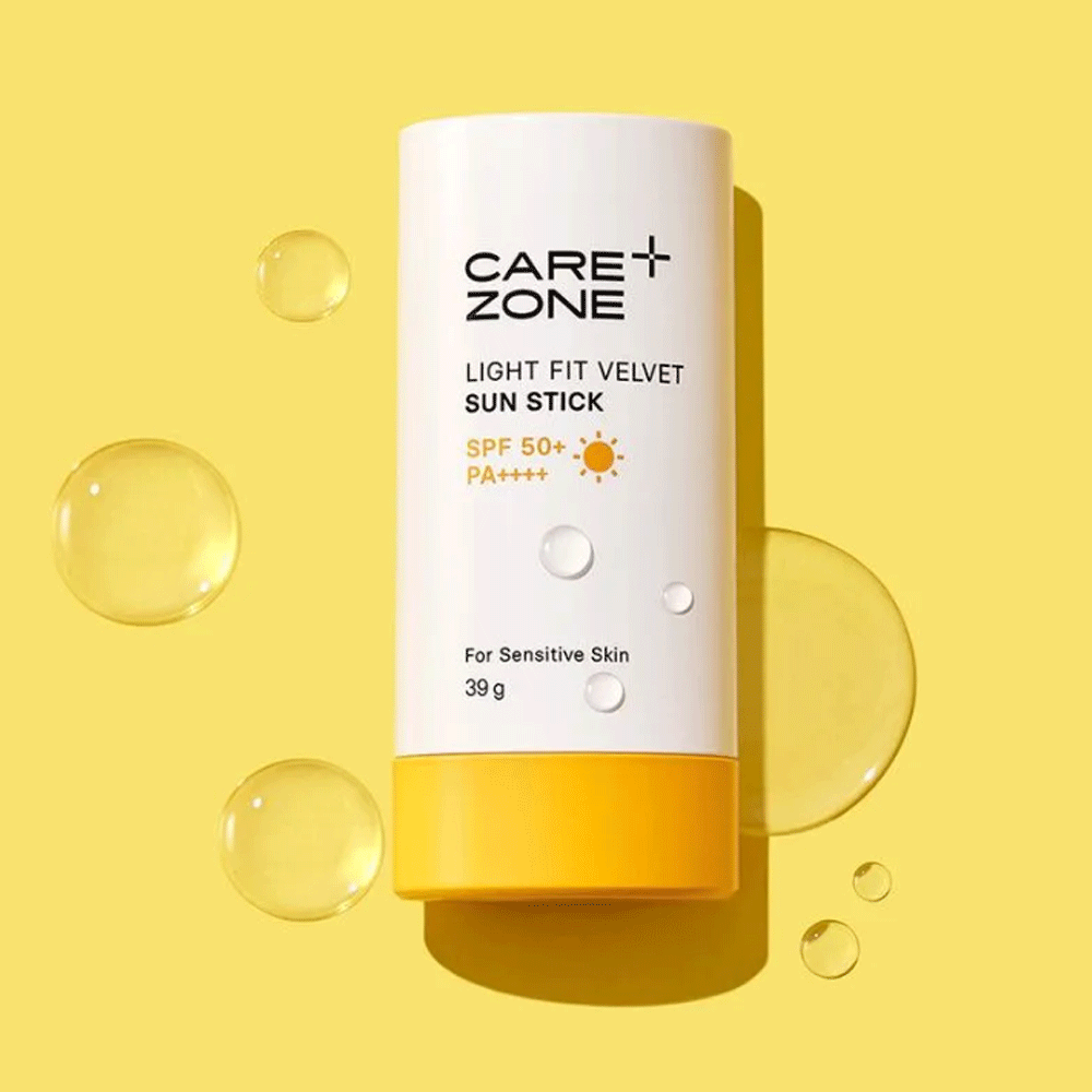 CAREZONE Light Fit Velvet Sun Stick SPF50+ PA++++ 39g - Sunscreen Stick for Face, Non-Greasy & Water-Resistant - Perfect for Outdoor Activities, Travel & Daily Sun Protection