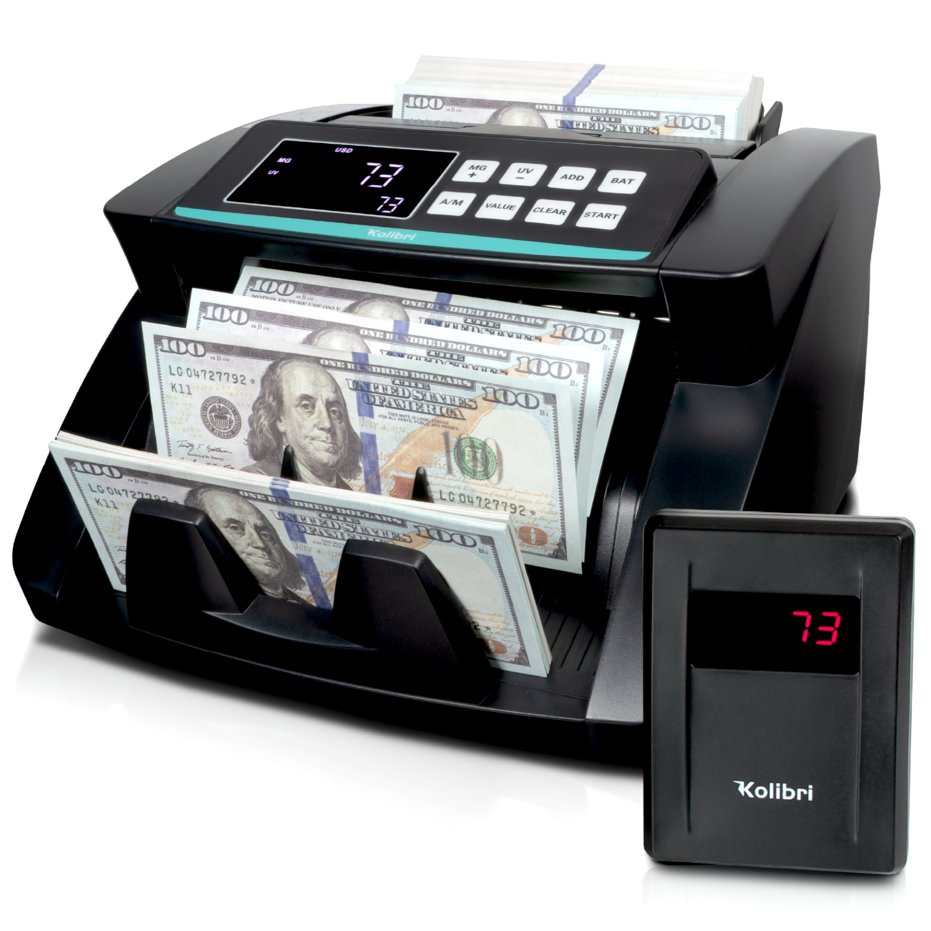 Kolibri Automatic Bill Counter Machine - High-Speed Money Counting with UV/MG/IR Detection for Banks & Retail Stores | Perfect for Cash Handling & Business Accounting