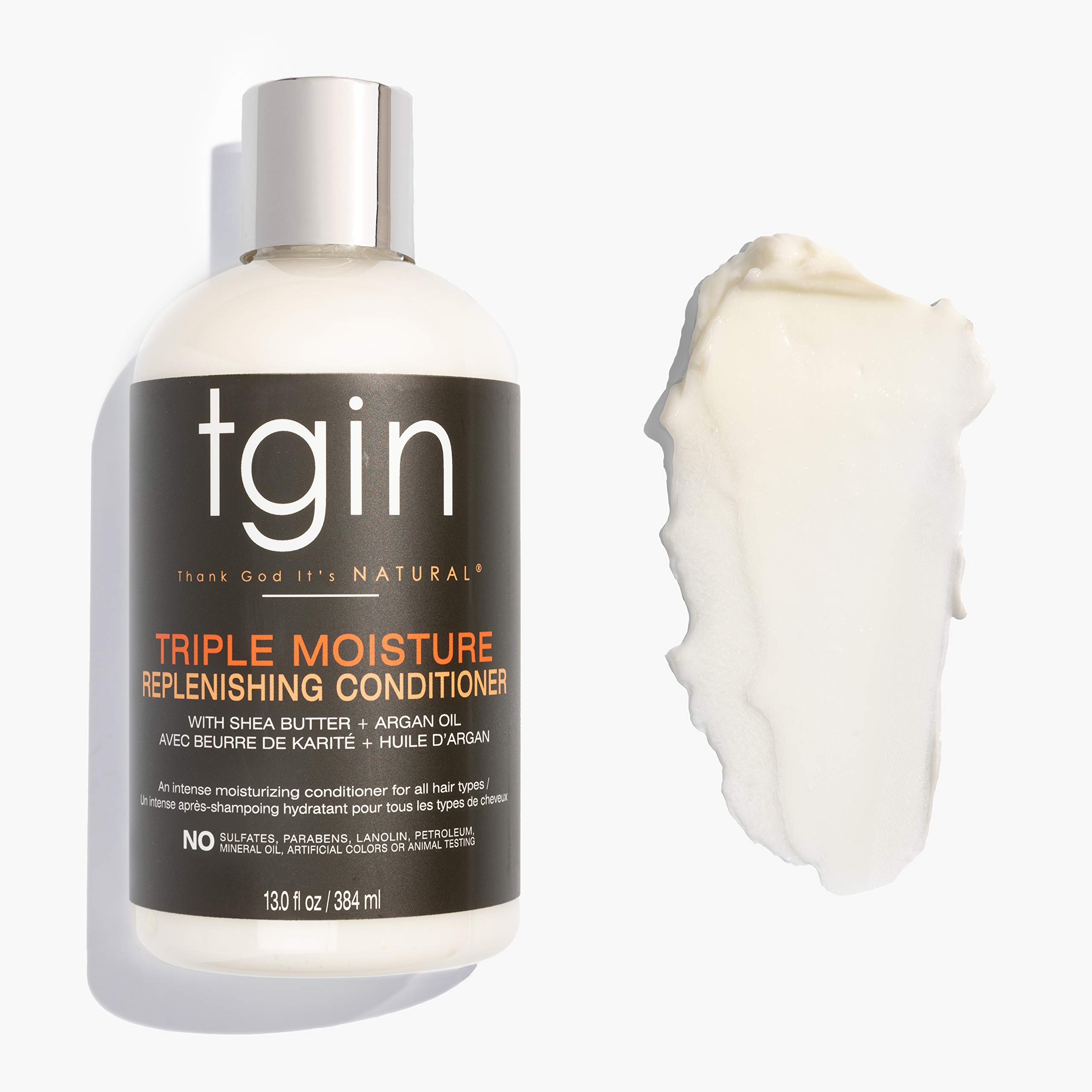 tgin Moisturizing Shampoo & Conditioner Set for Curly, Coily, Wavy Hair - Sulfate Free, Hydrating, Detangling - 13 oz Duo - Perfect for Dry Hair Care & Natural Hair Routine
