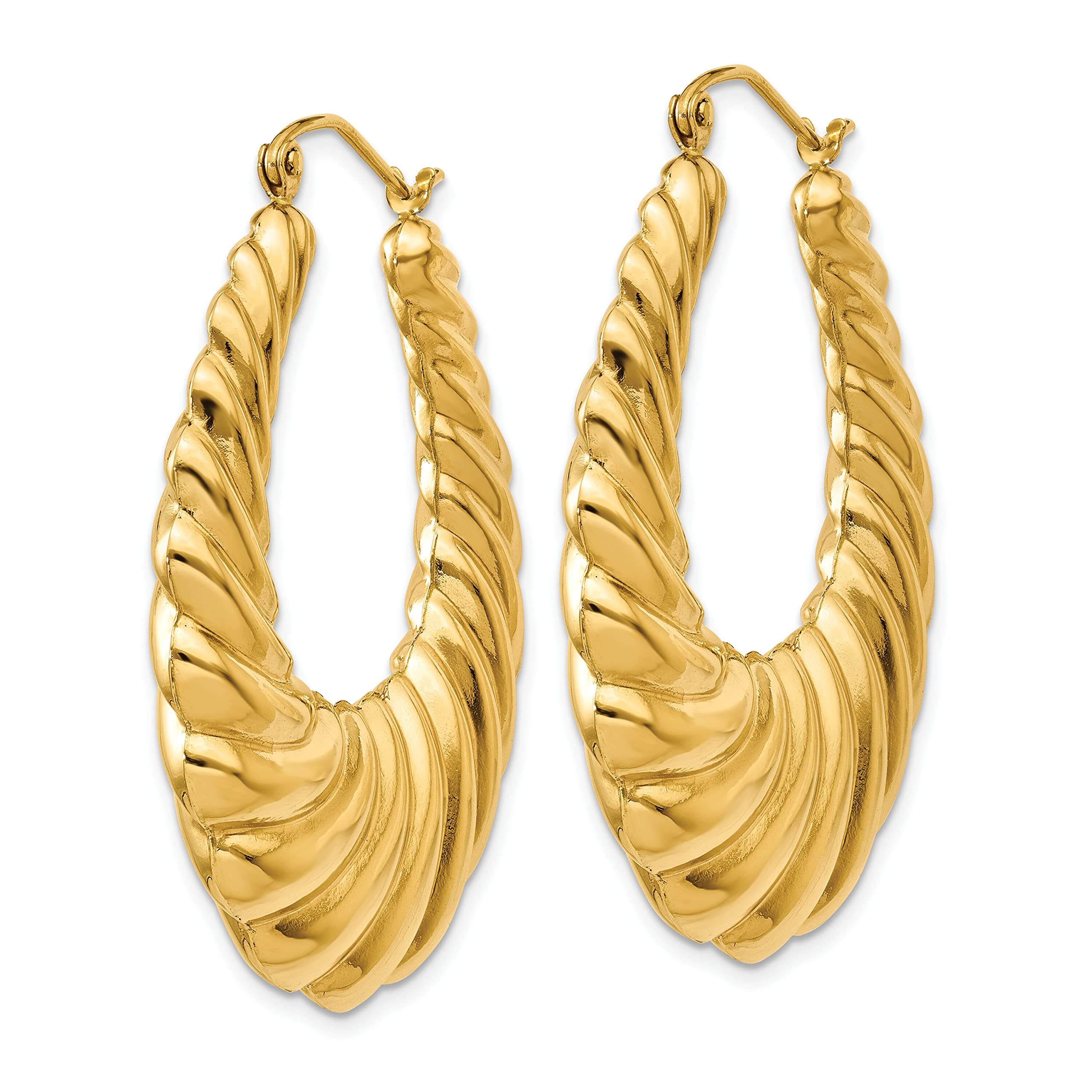 14K Yellow Gold Hoop Earrings - Classic Polished Circle Earrings for Women | Perfect for Everyday Wear, Date Nights & Special Occasions