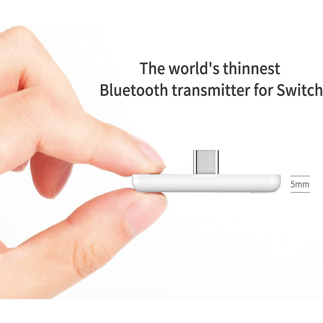 Gulikit Route Air Wireless Bluetooth Audio USB Adapter for Nintendo Switch - White/Red - Wireless Gaming Headset Adapter for Switch, PS4, PC - Perfect for Gaming, Travel & Home Entertainment