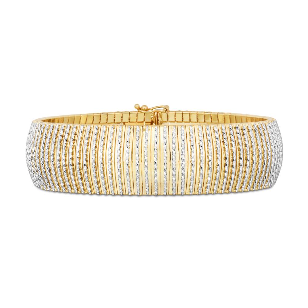 14K Gold Bold Diamond Flex Bracelet for Women - Elegant Adjustable Bangle for Parties, Weddings & Everyday Wear