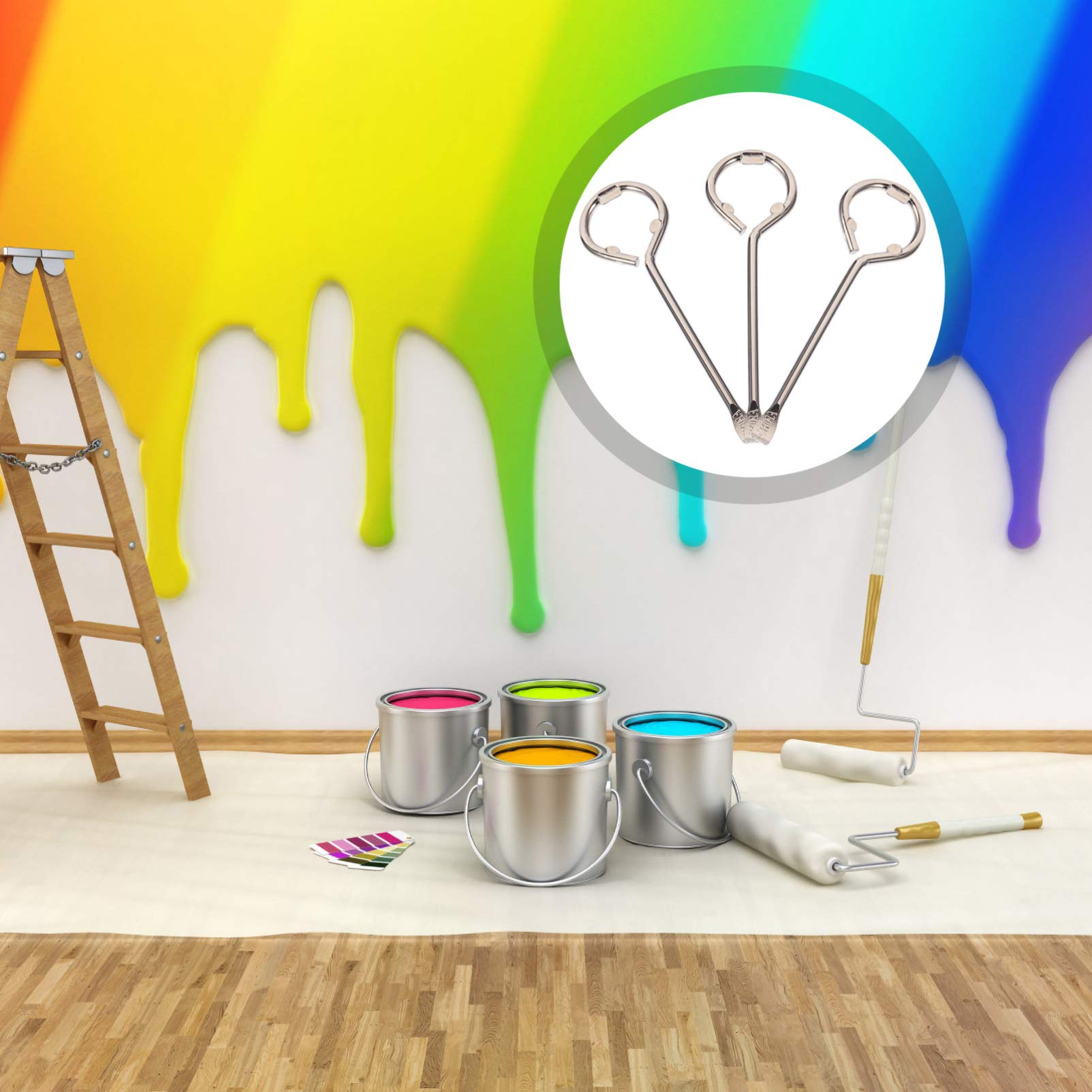 3-Piece Paint Bucket Opener Set - Durable Can Opening Tool, Manual Tin Opener & Lid Lifter for Paint Cans, Iron Cans & More - Perfect for Artists, DIY Projects & Home Renovations