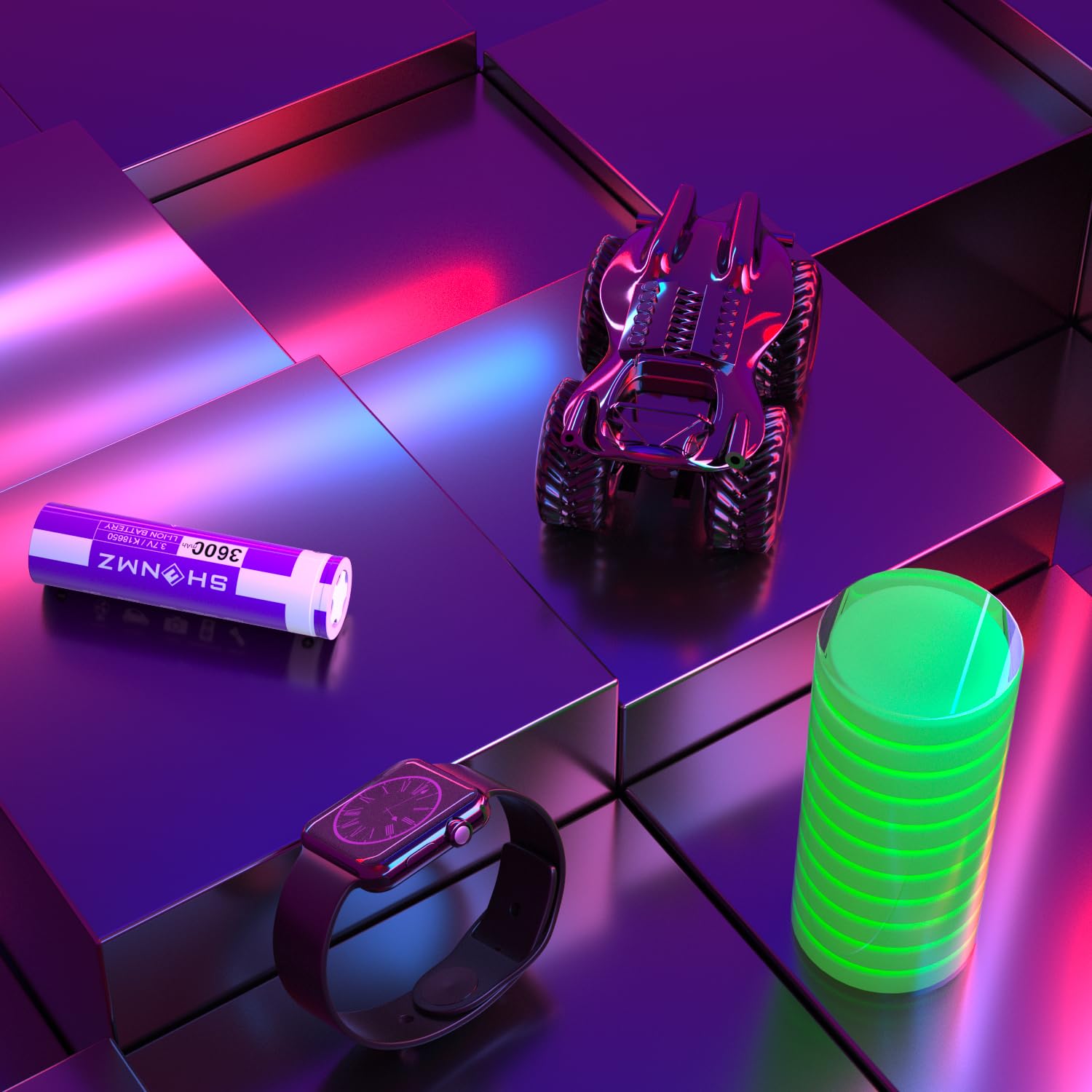 SHENMZ Galaxy 2 Pack 3.7V 3600mAh Rechargeable Lithium Batteries - Long Lasting Power for RC Toys, Drones, Flashlights and Electronic Devices