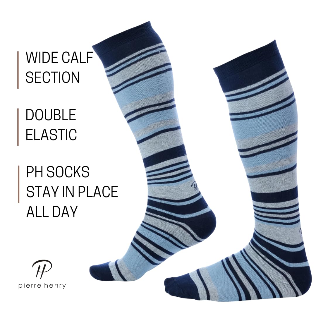 Premium Men's Over the Calf Dress Socks - 9 Pack Soft Cotton Long Socks That Stay Up | Formal & Business Attire | Perfect for Office, Weddings & Special Occasions