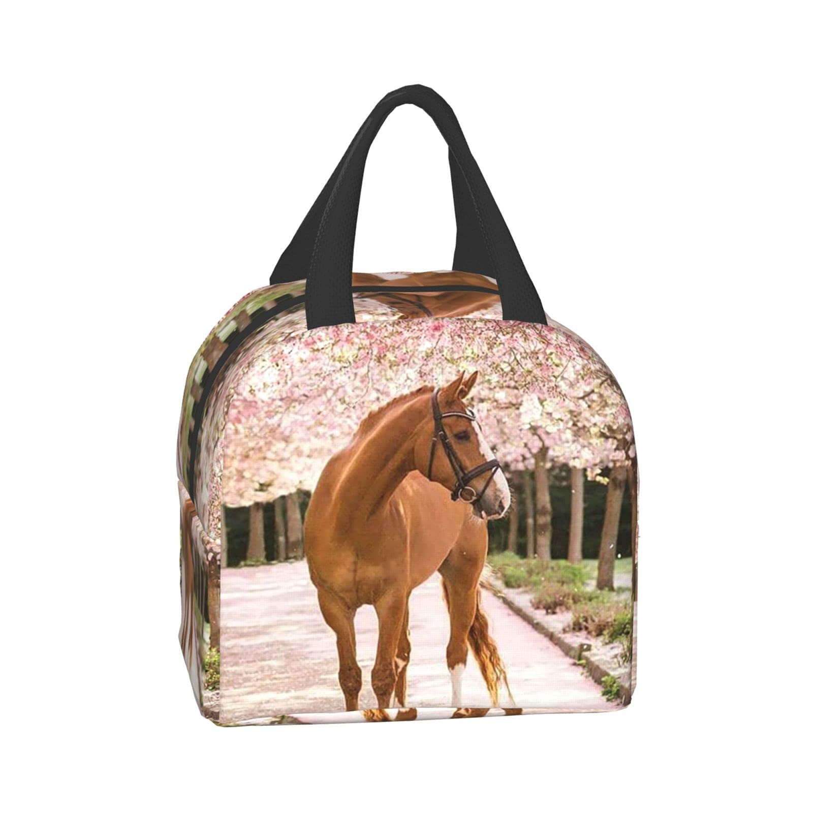 3D Horse Floral Insulated Lunch Box for Kids - Reusable Thermal Lunch Bag for Boys & Girls, Perfect for School, Camping, Hiking, Picnic, Beach & Travel - Ideal for Keeping Food Fresh at School or Outdoor Adventures