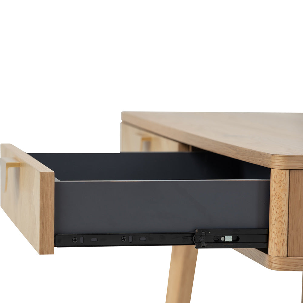 LOFTUS 120cm Oak Study Desk - Modern Writing Desk for Home Office, Dorm Room & Small Spaces - Sturdy Wooden Desk for Studying, Working & Remote Learning