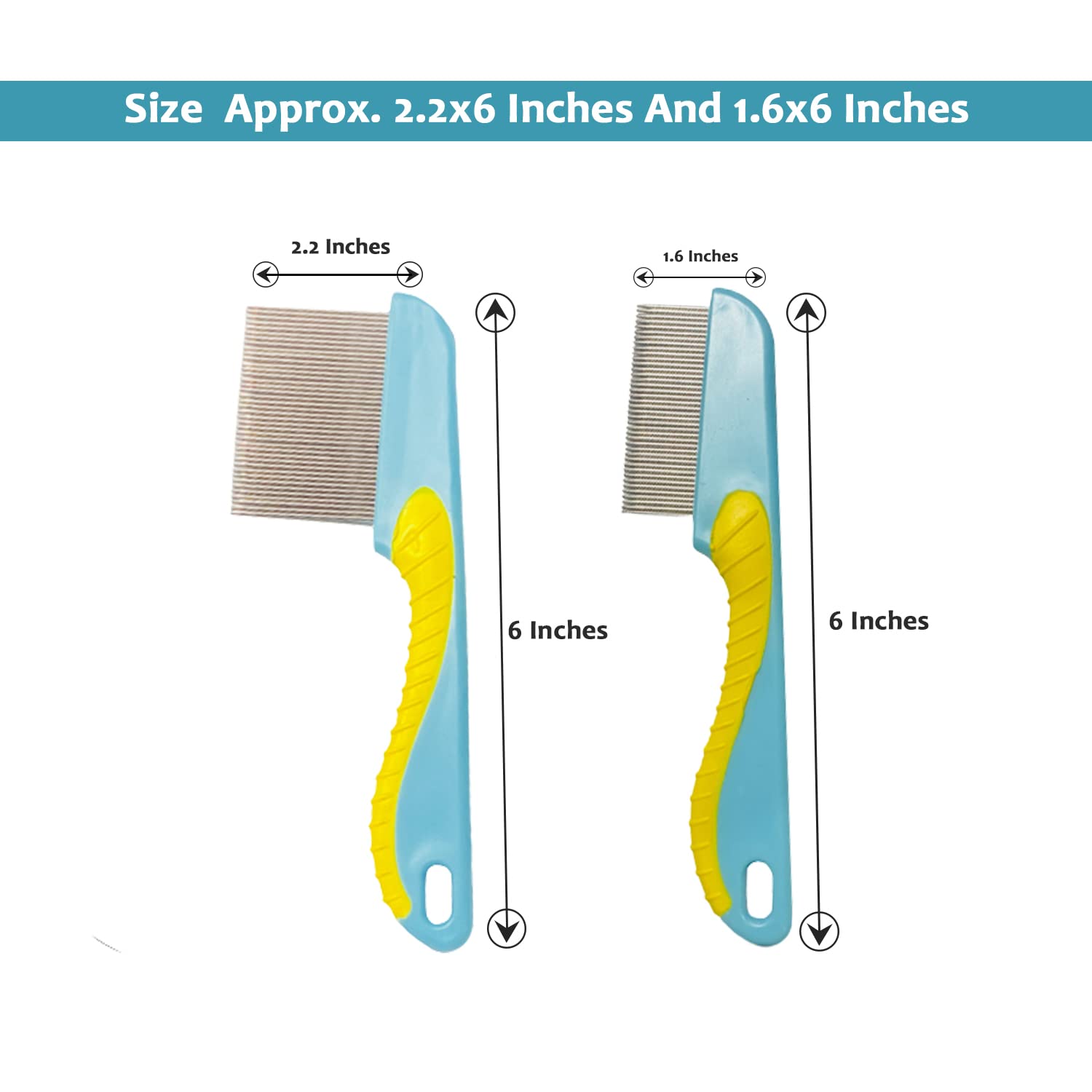 55 TRENDS Stainless Steel Hair Nit Comb Set - 5 Piece Lice Removal Comb for Kids, Adults & Pets - Effective Head Lice Treatment & Prevention - Perfect for Home, School & Travel Use