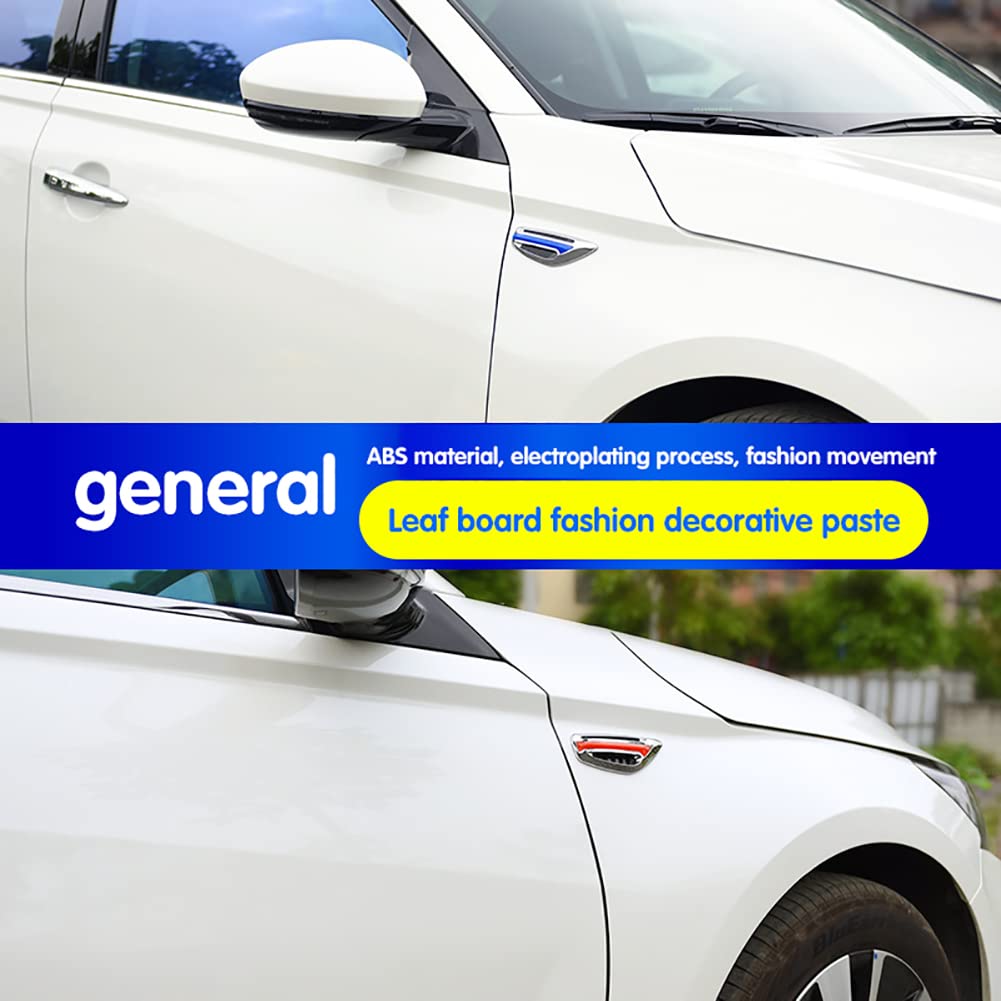 Universal Car Side Vents Stickers - 2PCS ABS Air Intake Flow Vent Cover Decorative Fender Trim (White) | Enhance Vehicle Style for Sports Cars & Custom Rides