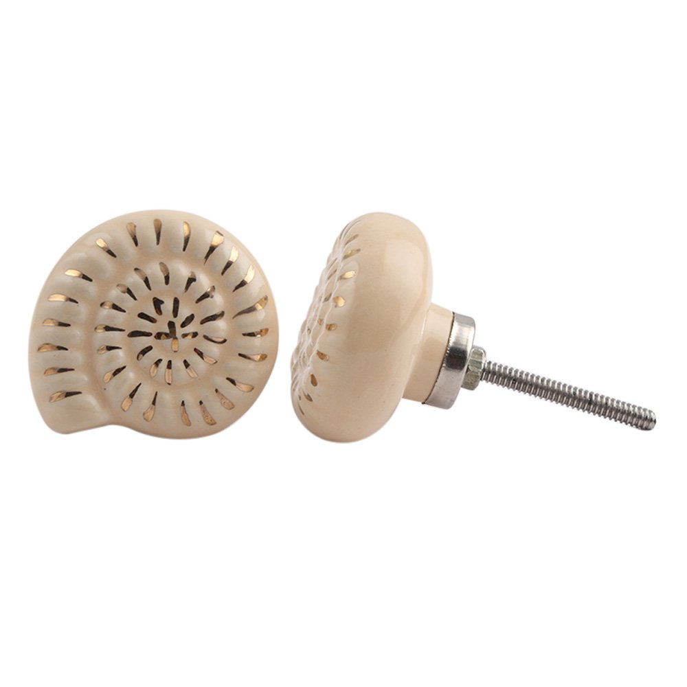 20 Pieces Flat Fauna Cream Ceramic Drawer Knobs - Premium Kitchen Cabinet Handles & Dresser Pulls for Home Decor - Perfect for Cabinets, Drawers, and Furniture Upgrades
