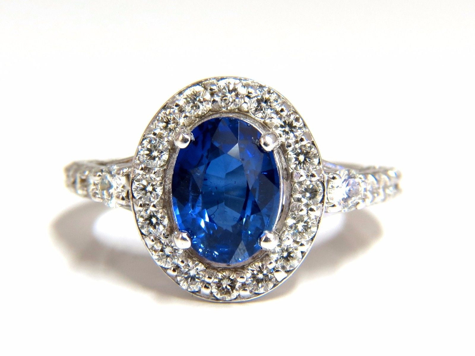 GIA Certified 3.38 Carat Natural Royal Blue Sapphire Ring with Halo Cluster - Perfect for Engagement, Anniversary & Special Occasion Jewelry Gifts