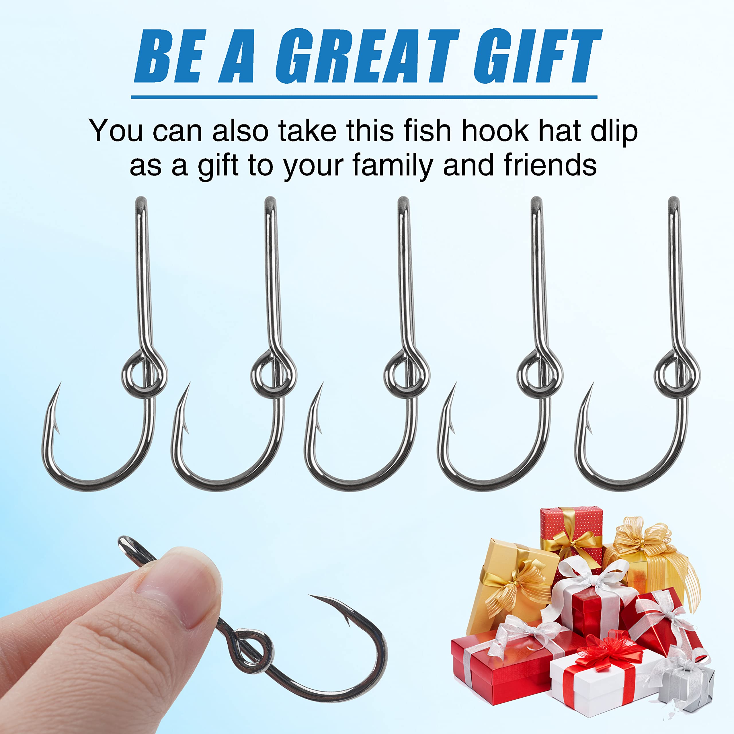 20pcs Fishing Hook Hat Pins - Gold & Black Fish Hook Hat Clips for Caps, Hats & Ties - Perfect for Fishing Enthusiasts & Outdoor Adventures