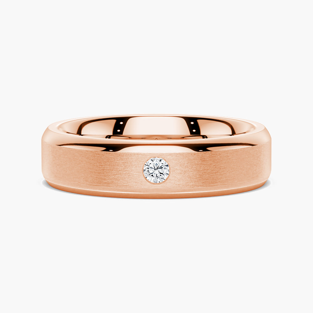 6mm Bezel Set Moissanite Men's Wedding Band - Comfort Fit Beveled Edge Ring for Men - Perfect for Engagement, Wedding & Anniversary Gifts