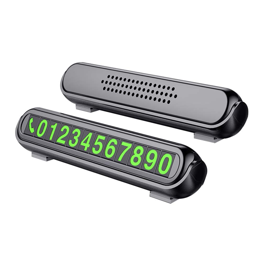 Luminous Digital Phone Number Plate for Car Dashboard - Universal Temporary Parking Card with LED Display (Black) | Perfect for Nighttime Parking, Valet Services & Emergency Contact Info