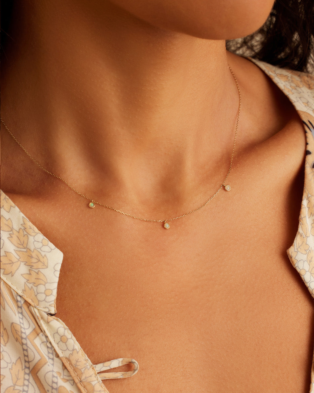 Opal Trio Necklace - Elegant 3-Stone Opal Jewelry for Women | Perfect for Weddings, Anniversaries & Special Occasions