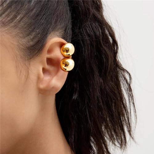 E5:gold chunky ear cuff-2pcs